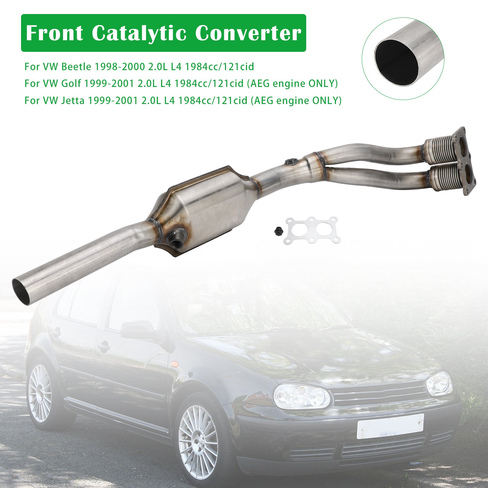 Catalytic Converter for 1999-2000 Volkswagen Beetle/99-01 Jetta/Golf 2.0L