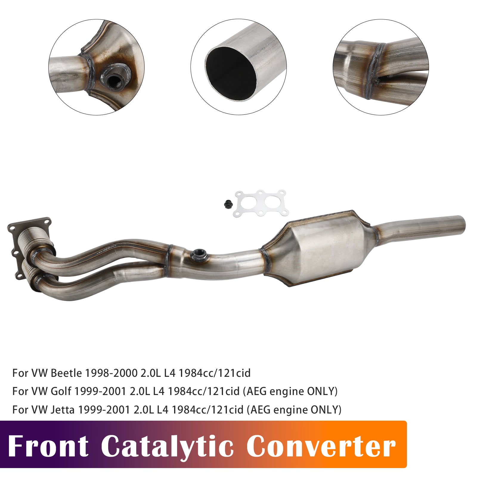 Catalytic Converter for 1999-2000 Volkswagen Beetle/99-01 Jetta/Golf 2.0L