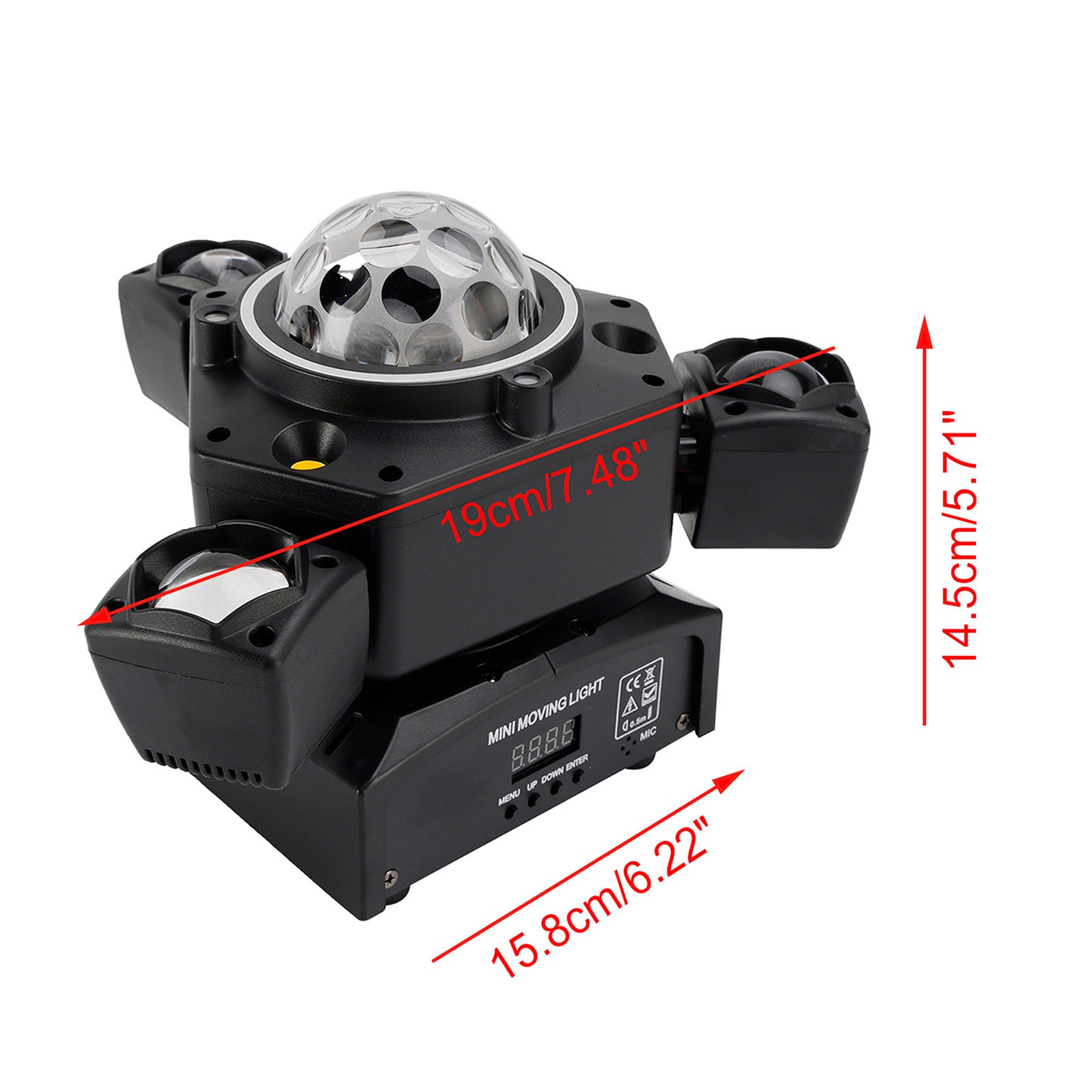Three Head LED Stage Light Beam Moving Head Light With Laser DJ Disco Party