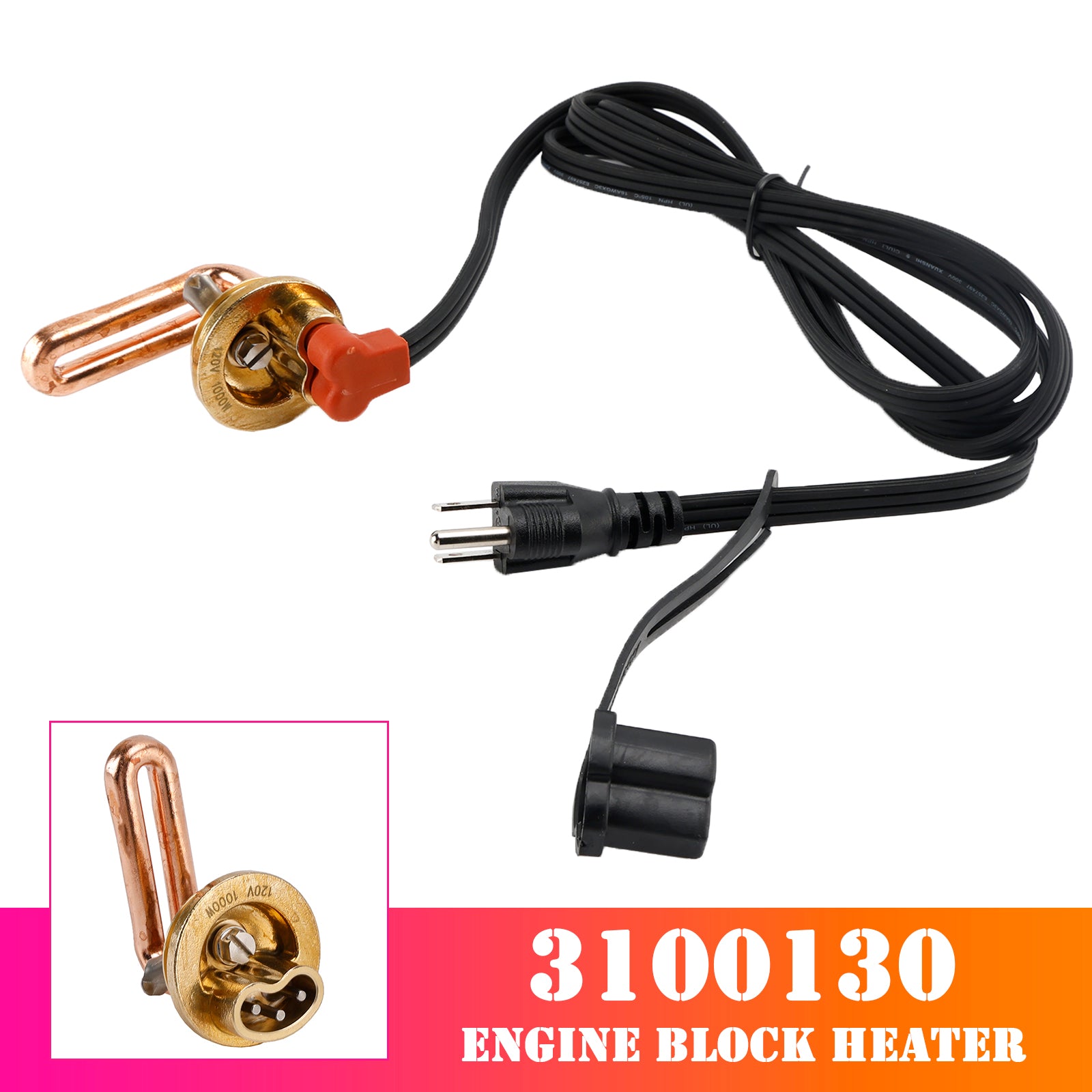 3100130 Engine Block Heater for Chevrolet 2001-2008 V8 6.6L Duramax 120V 1000W