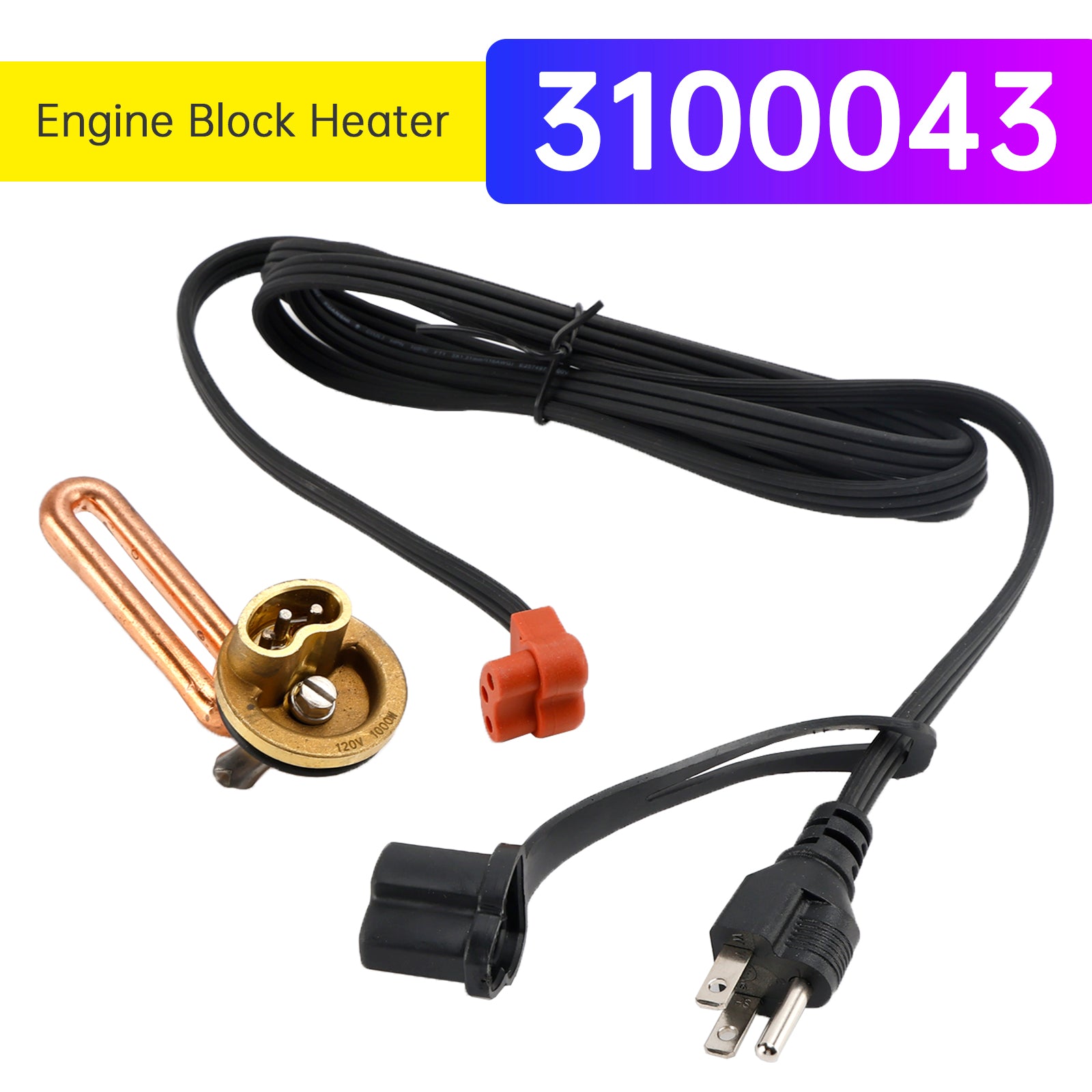 3100043 Engine Block Heater for Ford F250 F350 6.9 & 7.3 83-94 120V 1000W