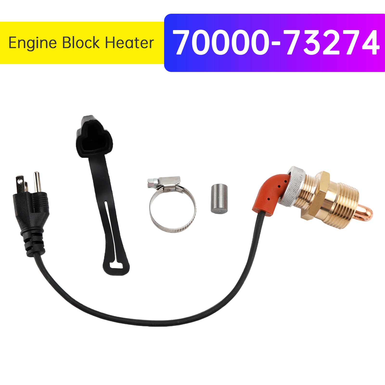 70000-73274 Engine Block Heater for Kubota B20 B26 B1550 B1700 115V 400W