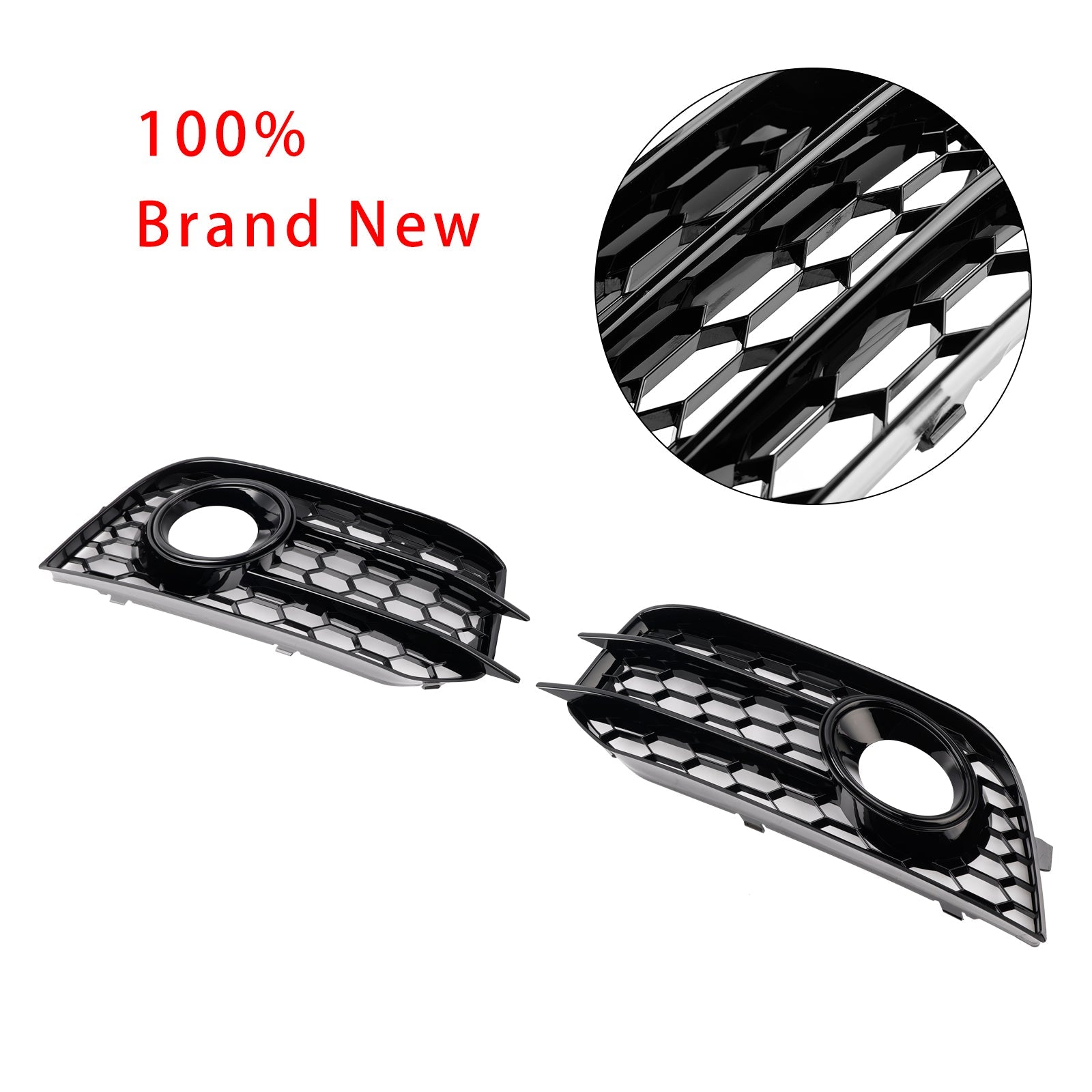 2010-2014 Audi A1 Front Bumper Honeycomb Fog Grille Cover Black