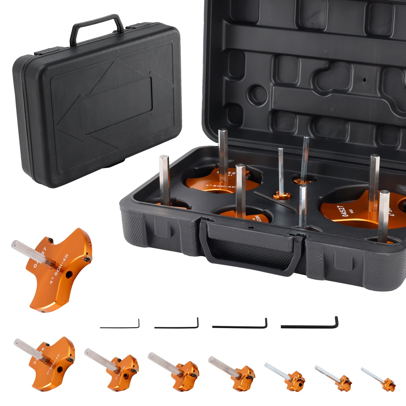 8 PCS Triple Blade PVC Pipe Reamer Kit Pipe Fitting Reamer Tool For Plumbing