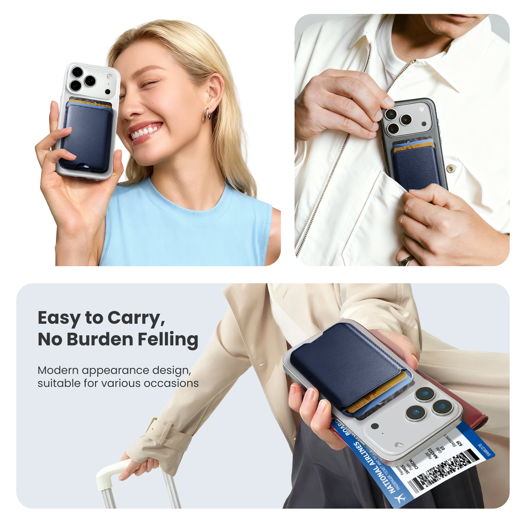 2PCS Magnetic Card Holder MagSafe Wallet RFID Protection for iPhone 17/16/15/14