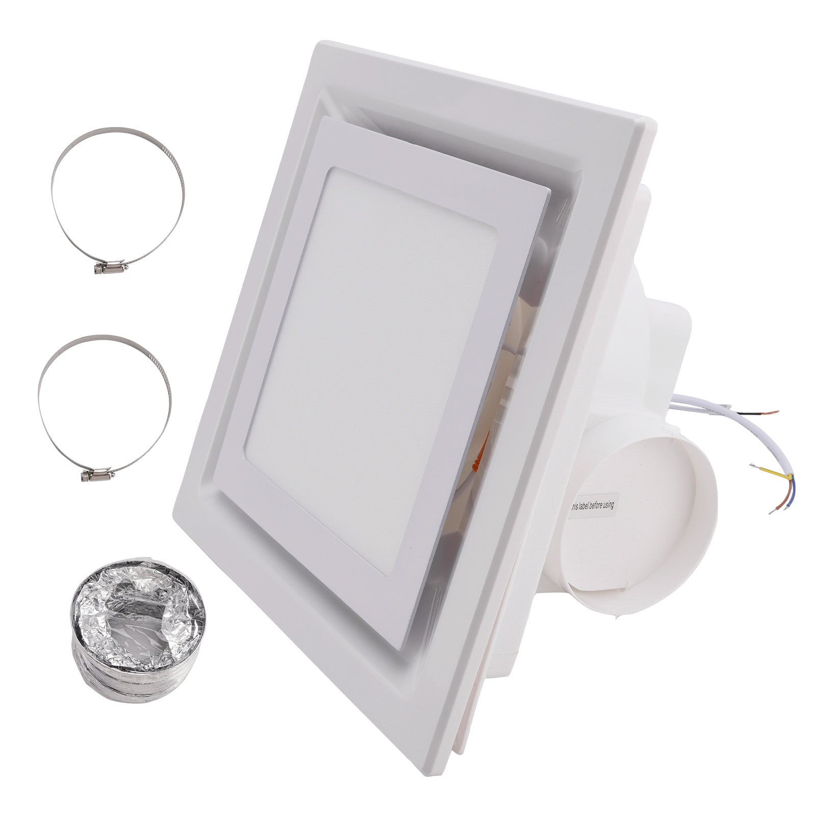 100 CFM 10" Bathroom Exhaust Fan 1.5sones Bath Fan Low Noise with Light