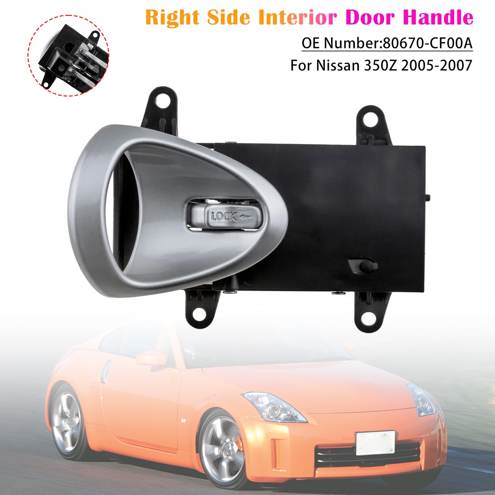2005-2007 Nissan 350Z Interior Door Handle Right Side 80670-CF00A