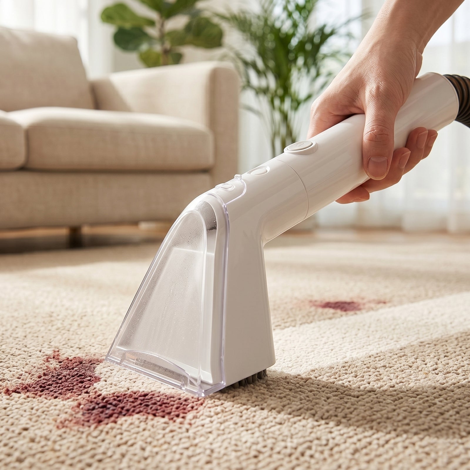 1700W Portable Carpet Cleaner Machine Dual-Water Tank 16Kpa Upholstery Cleaner