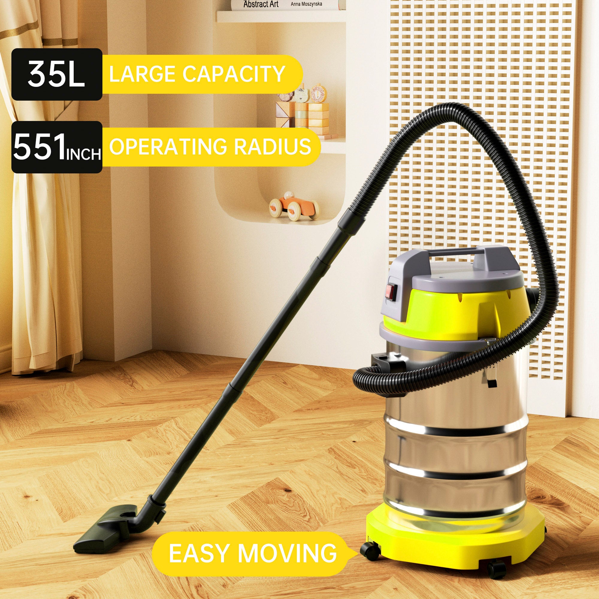 Wet Dry Blow Three Uses 10 Gallon 3200w 8 Peak Hp Stainless Steel Shop Vac Vacuum Cleaner Garage Portable Car Detailing For House Garage Workshop Car