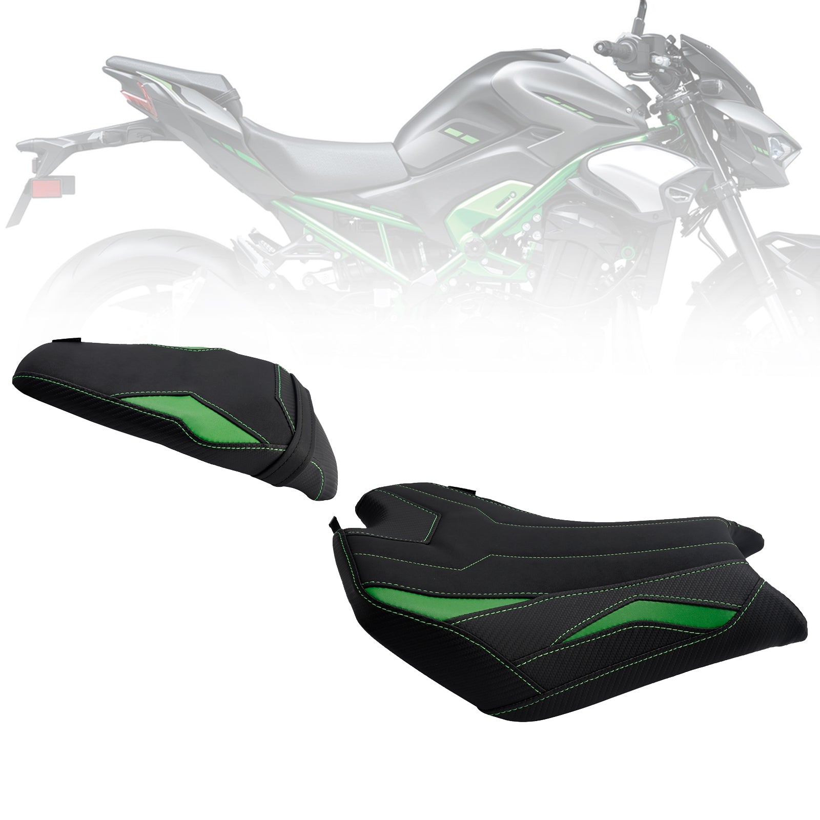 Front&Rear Raider Passenger Cushion Kit Green1 For Kawasaki Z900 Zr900-F 2025-