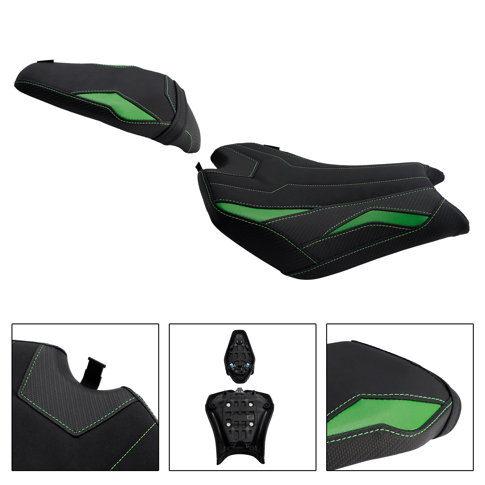 Front&Rear Raider Passenger Cushion Kit Green1 For Kawasaki Z900 Zr900-F 2025-