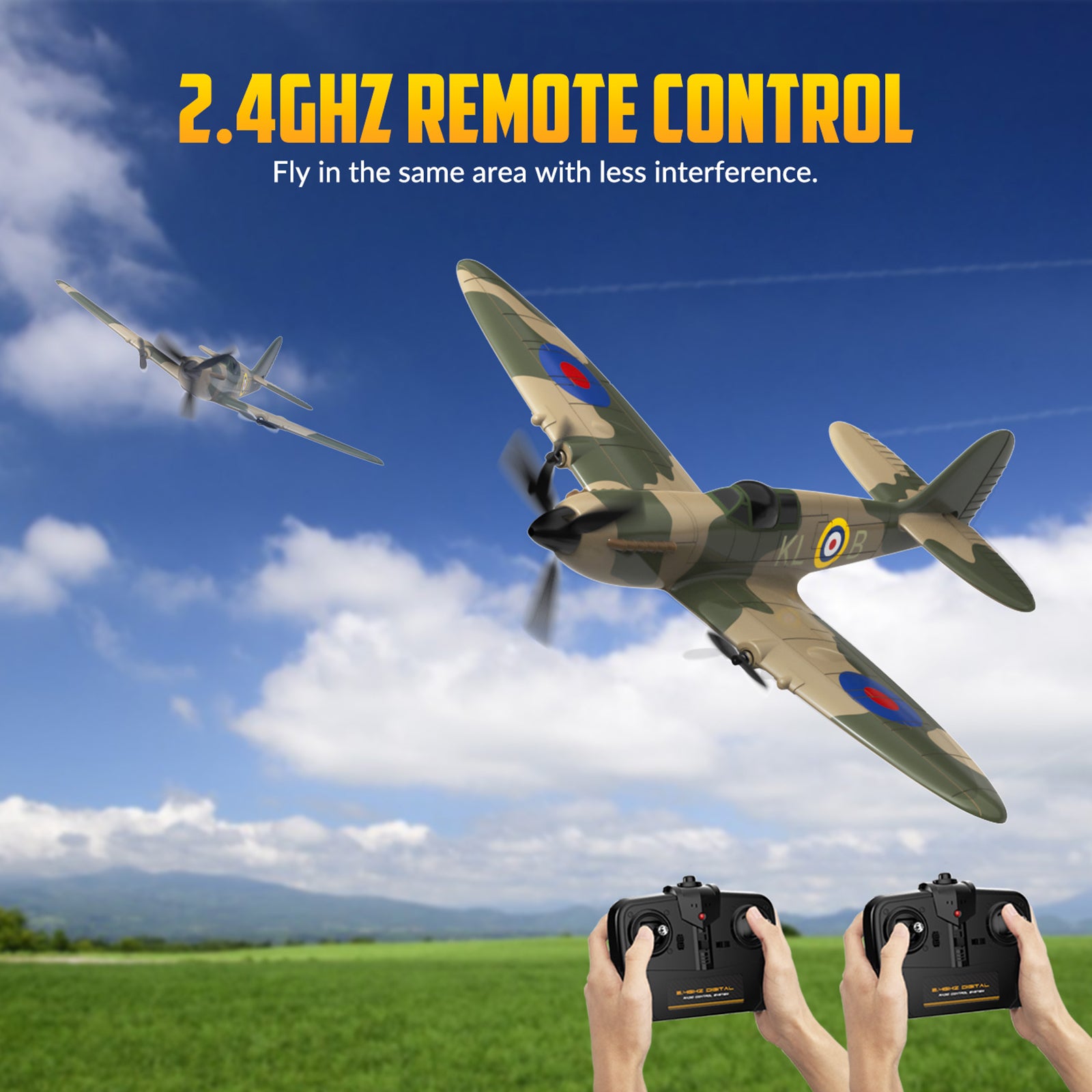 RC 76205 2.4GHz 3CH Airplane Fixed Wing With Gyro System 2 Batteries Kid Toy