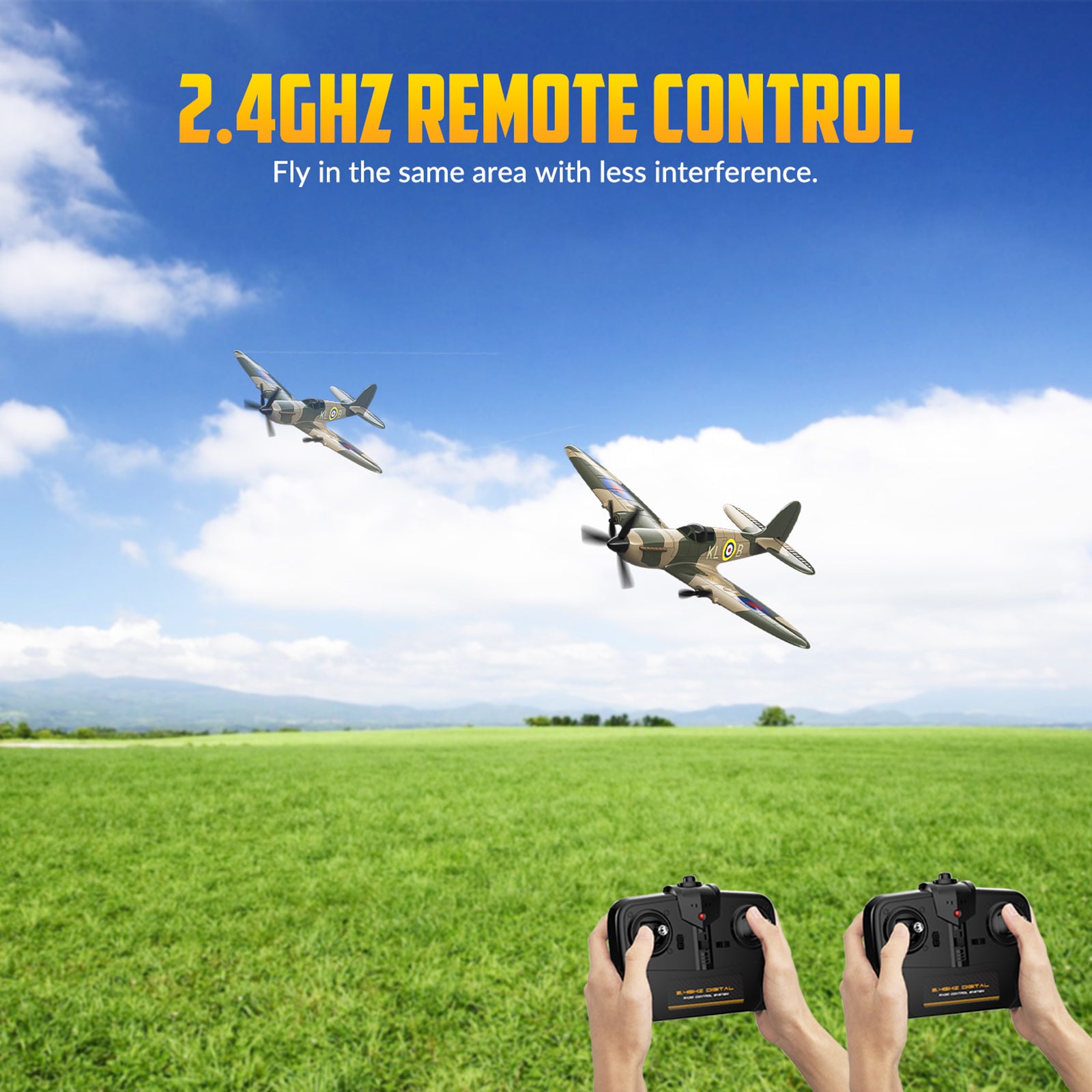 RC 76205 2.4GHz 3CH Airplane Fixed Wing With Gyro System 2 Batteries Kid Toy
