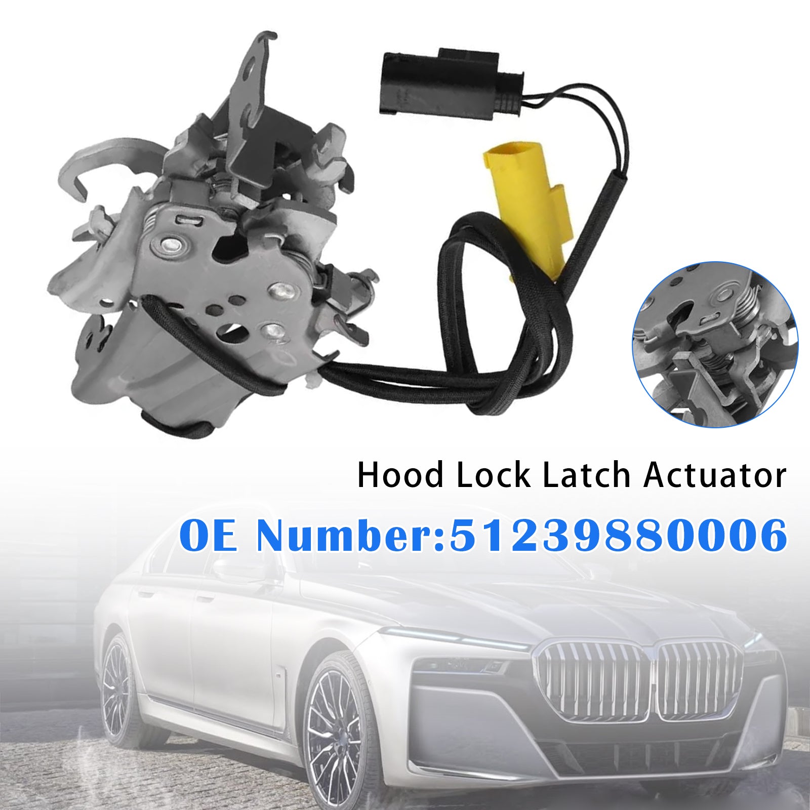 Hood Lock Latch Actuator 51239880006 For BMW 7 Series G70 2023
