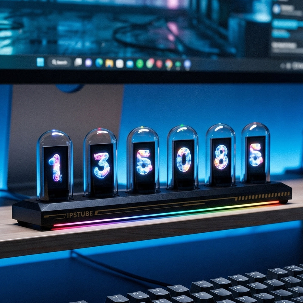 Nixie Tube Clock Wi-Fi 12/24H Temperature Humidity Wind Direction Precipitation