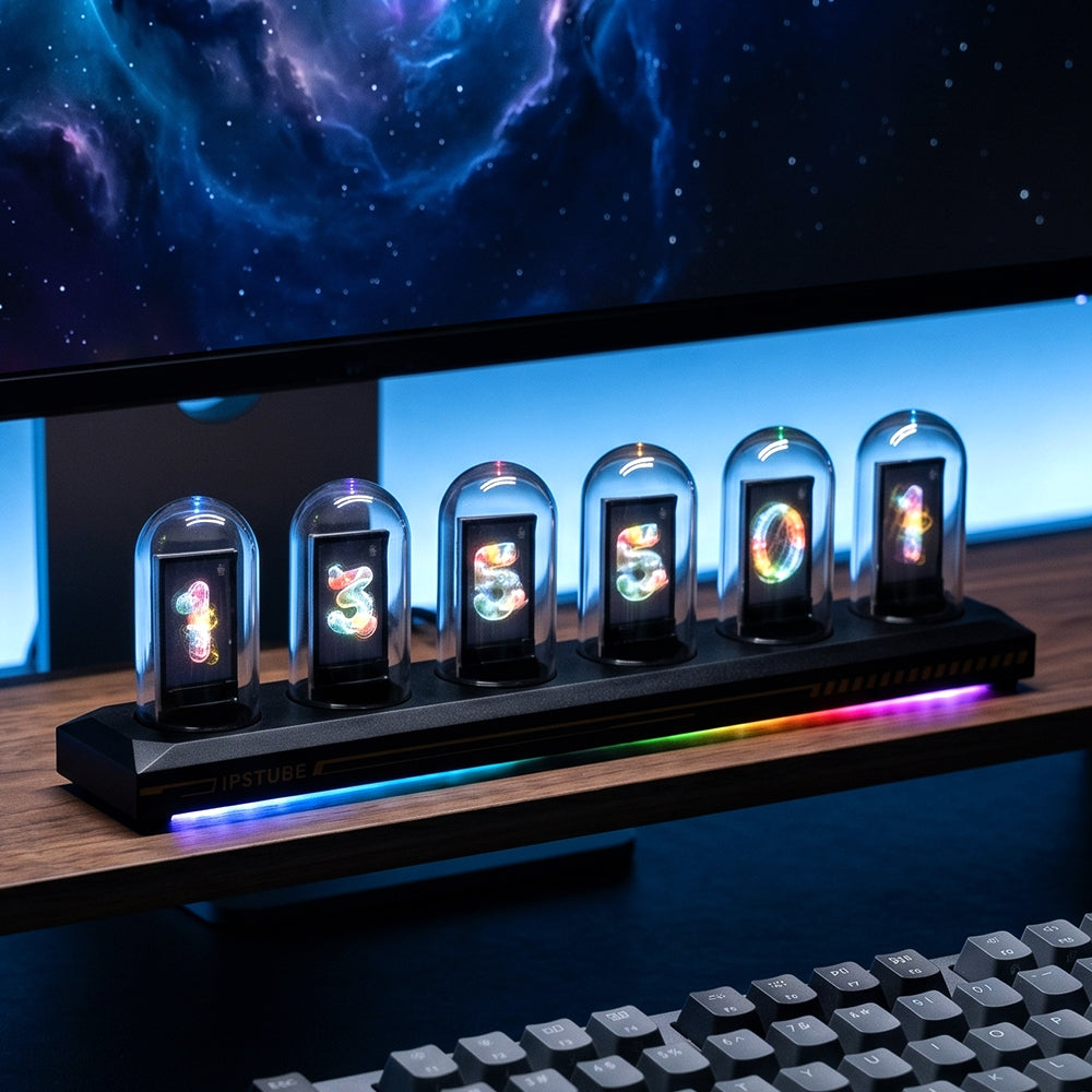Nixie Tube Clock Wi-Fi 12/24H Temperature Humidity Wind Direction Precipitation
