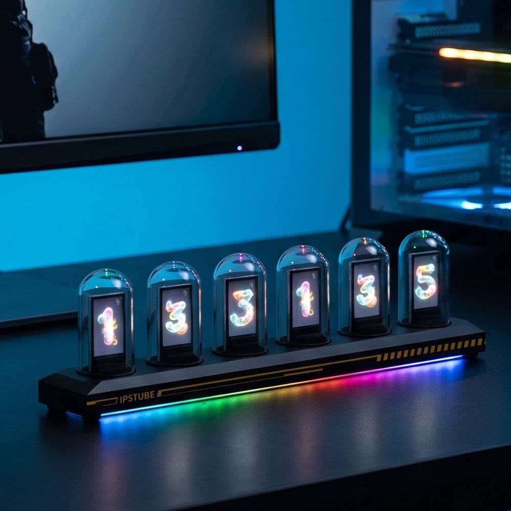 Nixie Tube Clock Wi-Fi 12/24H Temperature Humidity Wind Direction Precipitation