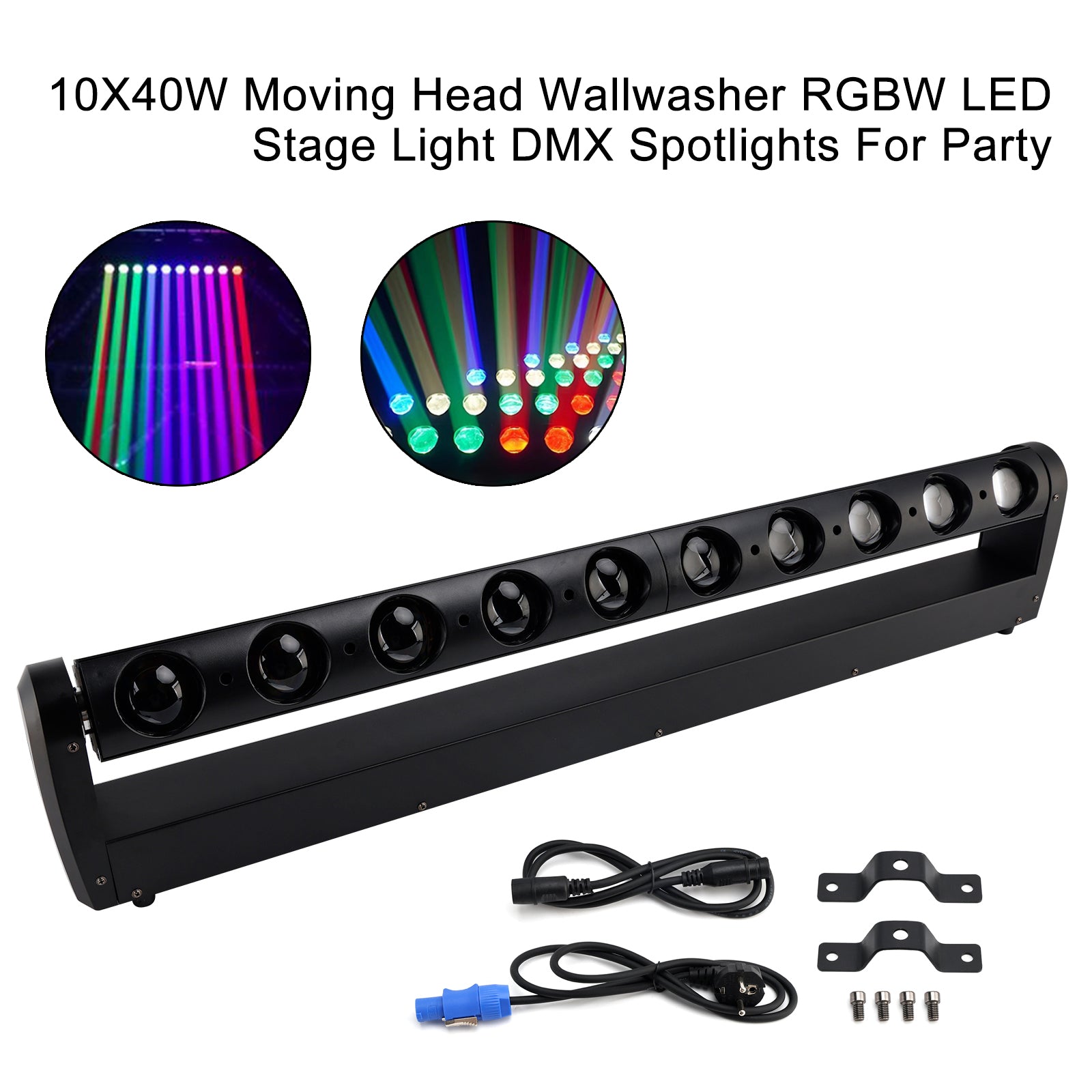10X40W Moving Head Wallwasher RGBW LED Stage Light DMX Spotlights For Party