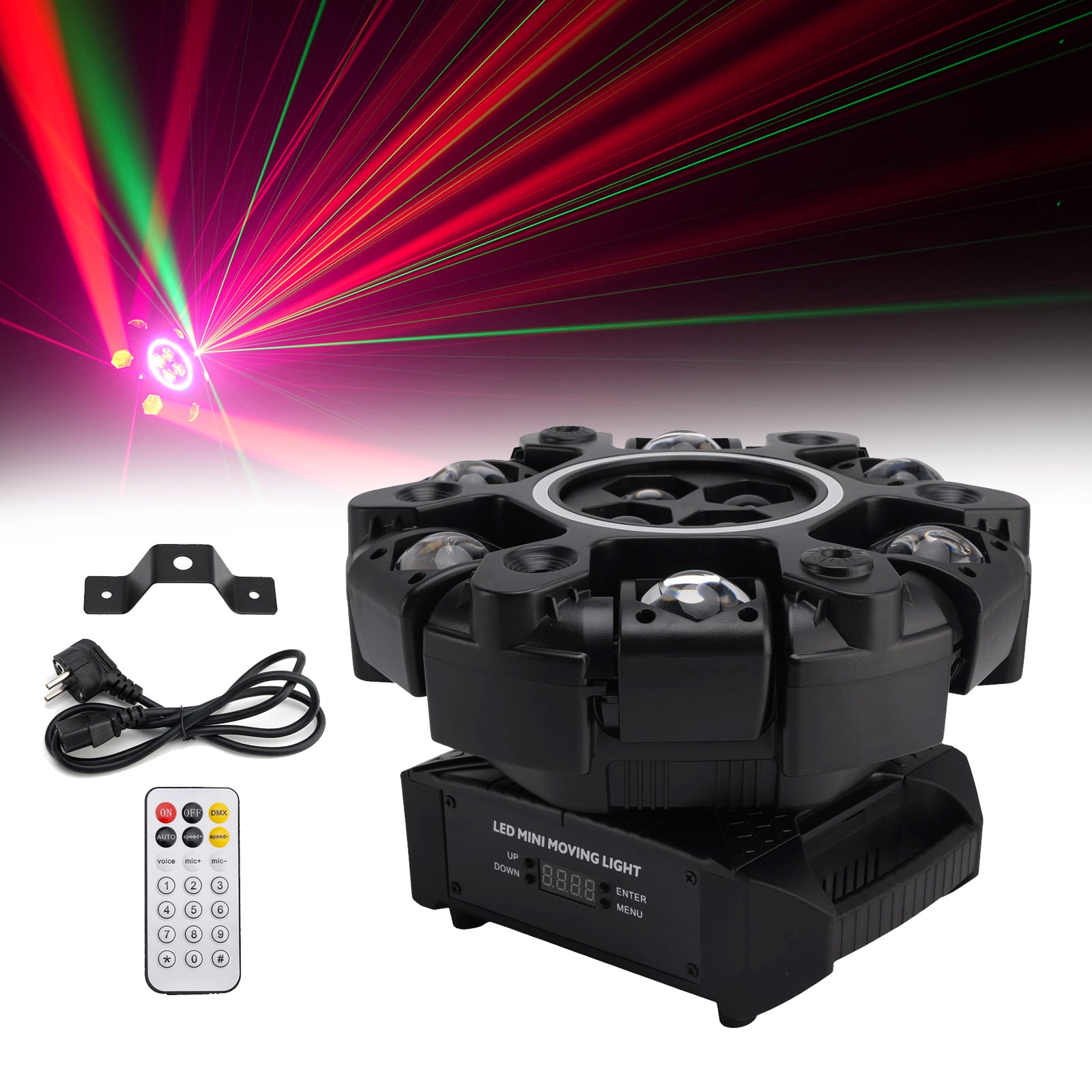 6 Arm Moving Head Stage Light Rgbw With 4 Honeycomb Beams DMX Control For Party
