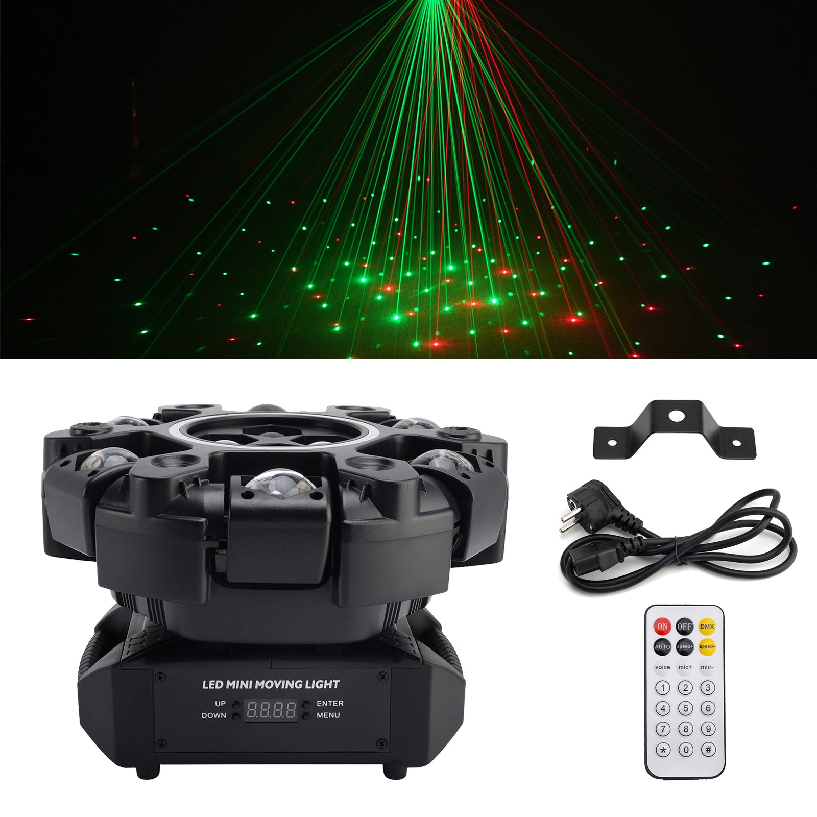 6 Arm Moving Head Stage Light Rgbw With 4 Honeycomb Beams DMX Control For Party