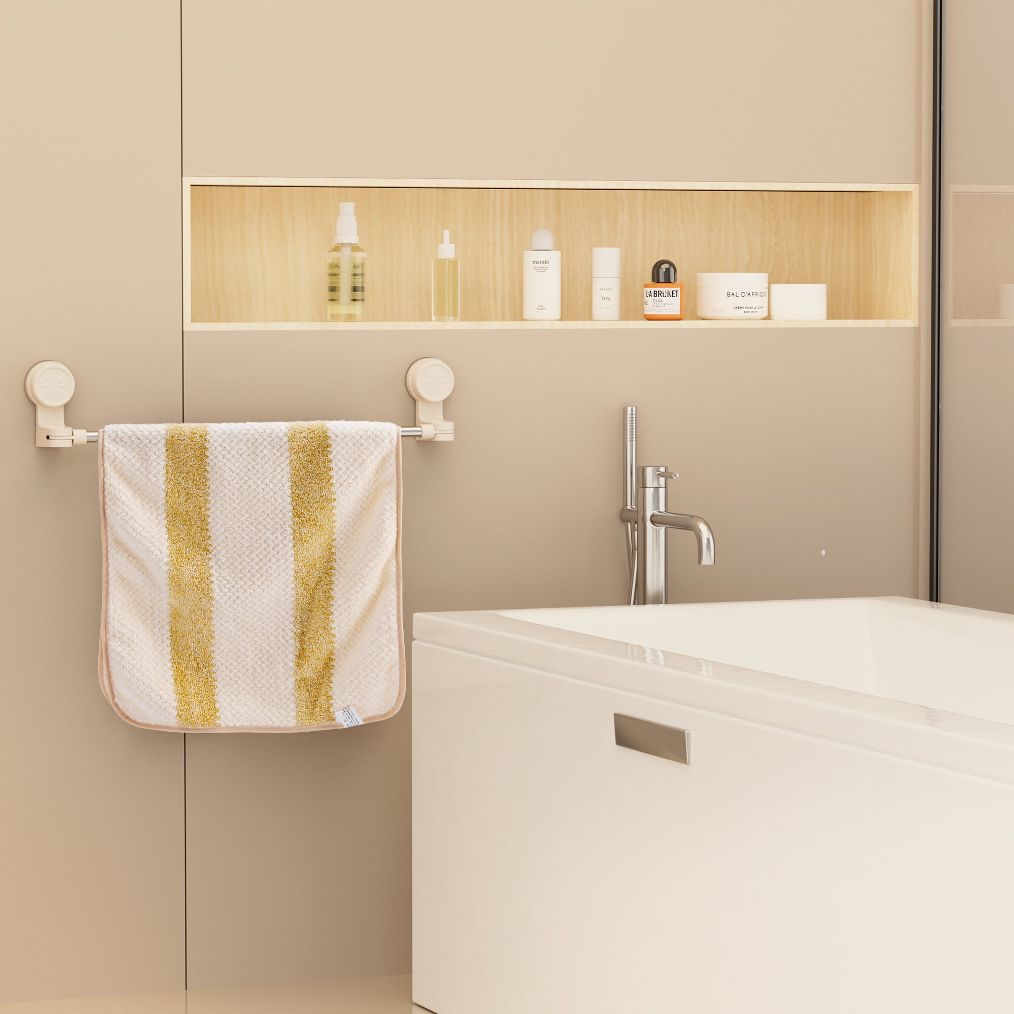 2x RV Shower Corner Storage Bar  Adjustable Stainless Steel Rod 11.8-23.6 inches