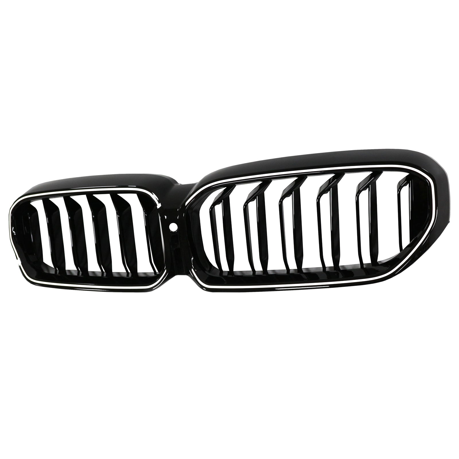 Double Slat Front Kidney Grille Fit BMW 5 Series G30 G38 2021-2024 Gloss Black
