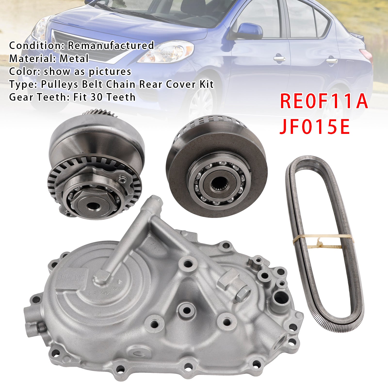 RE0F11A JF015E Pulleys Belt Chain Rear Cover Kit 30 Teeth For CVT Nissan 09-2018