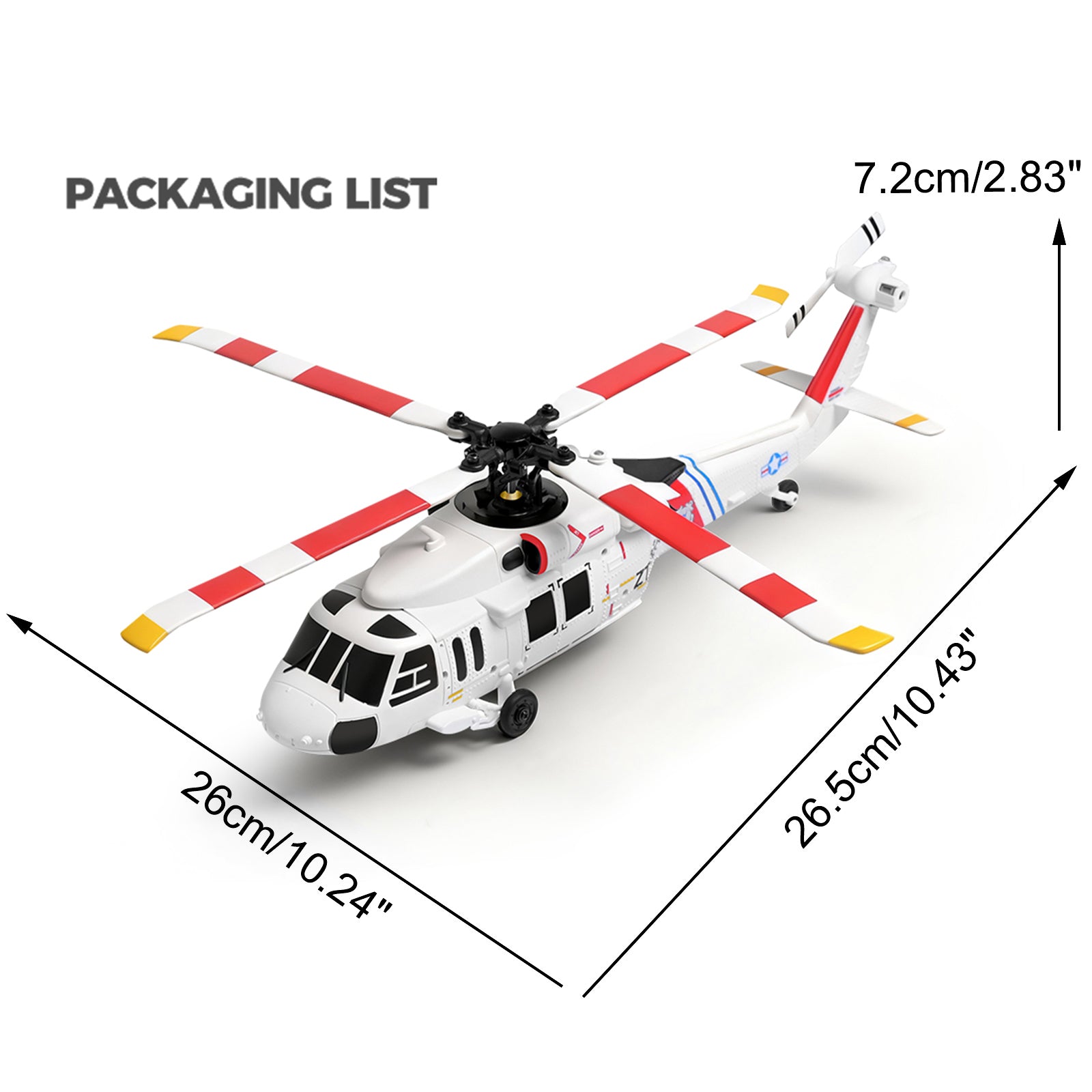 K270 UH-60L 2.4G 4CH 6Axis Gyro Brushless RC Helicopter With 4Paddle Aileronless
