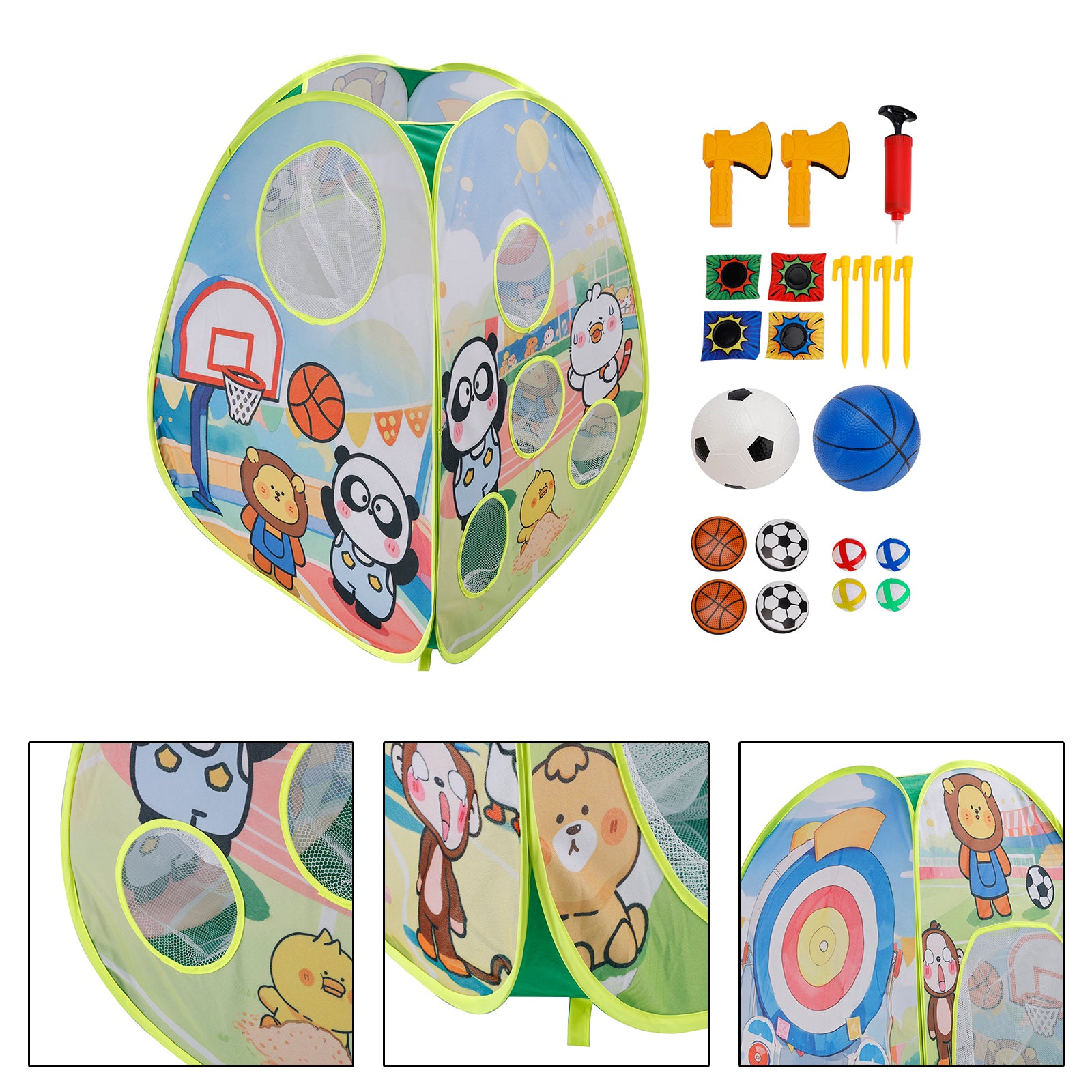 4In1 Multifunctional Game Target Set Play Football,Basketball,Bean Bag,Fly Ball