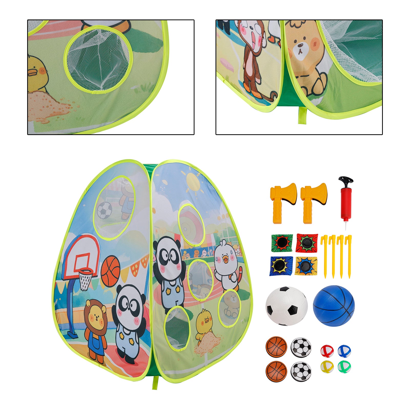 4In1 Multifunctional Game Target Set Play Football,Basketball,Bean Bag,Fly Ball