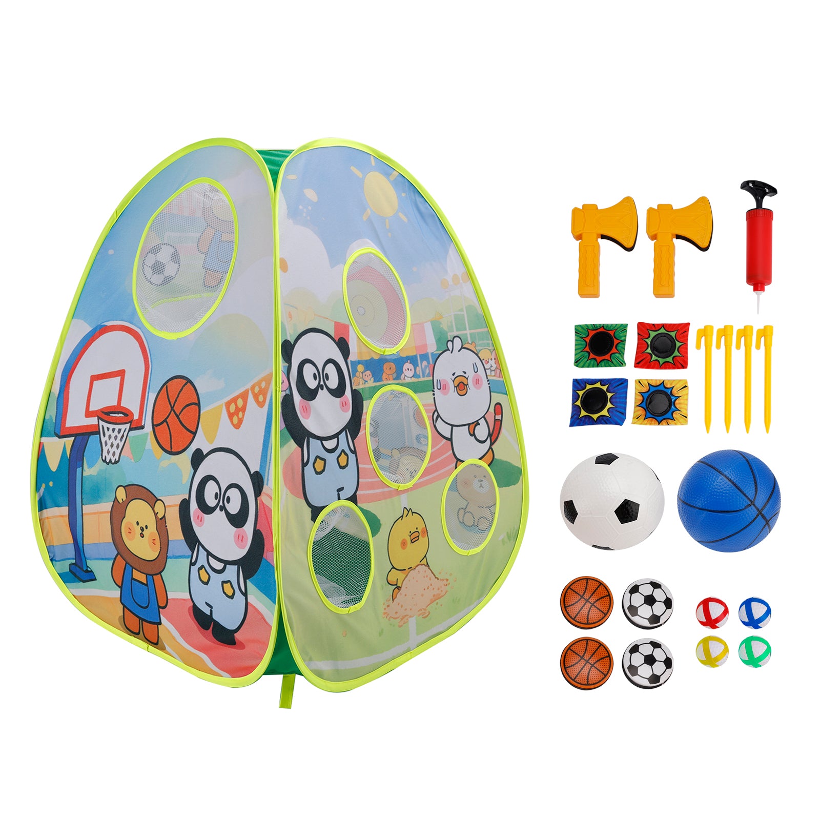 4In1 Multifunctional Game Target Set Play Football,Basketball,Bean Bag,Fly Ball