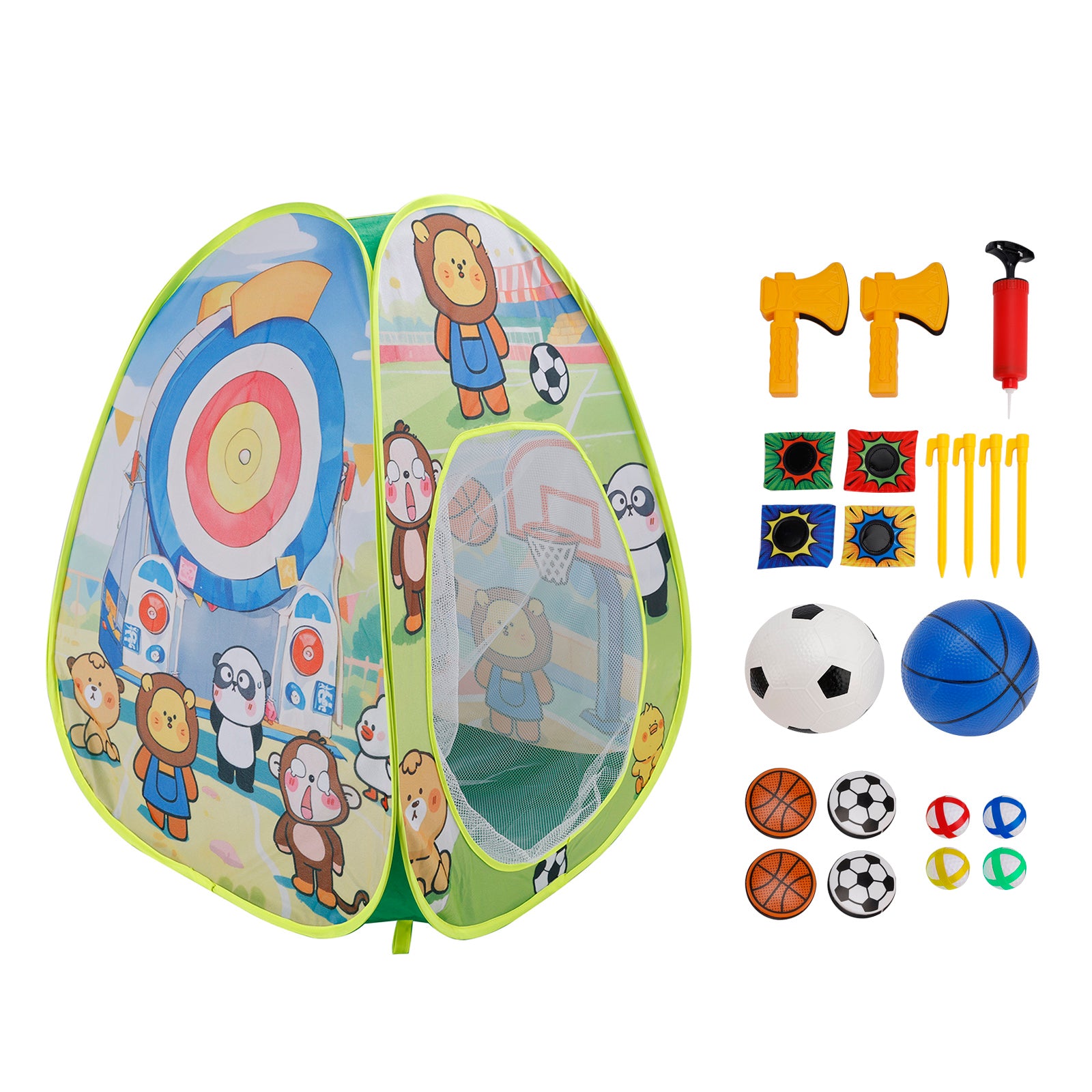 4In1 Multifunctional Game Target Set Play Football,Basketball,Bean Bag,Fly Ball