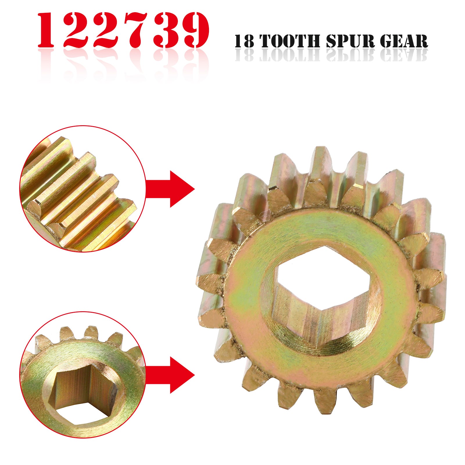 122739 Replacement 18 Tooth Spur Gear 12 DP/14.5 PA for Lippert RV Slide Out