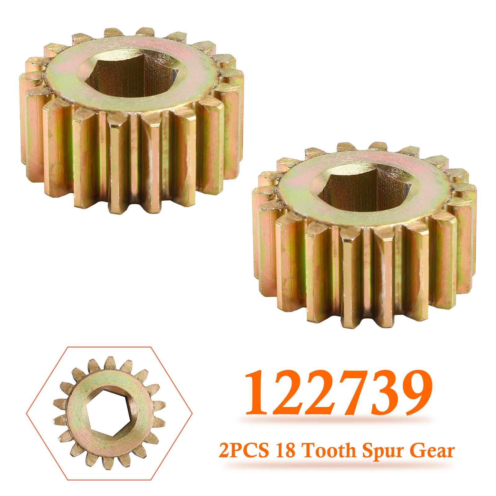 2PCS 122739 18 Tooth Spur Gear 12 DP/14.5 PA for Lippert RV Slide Out