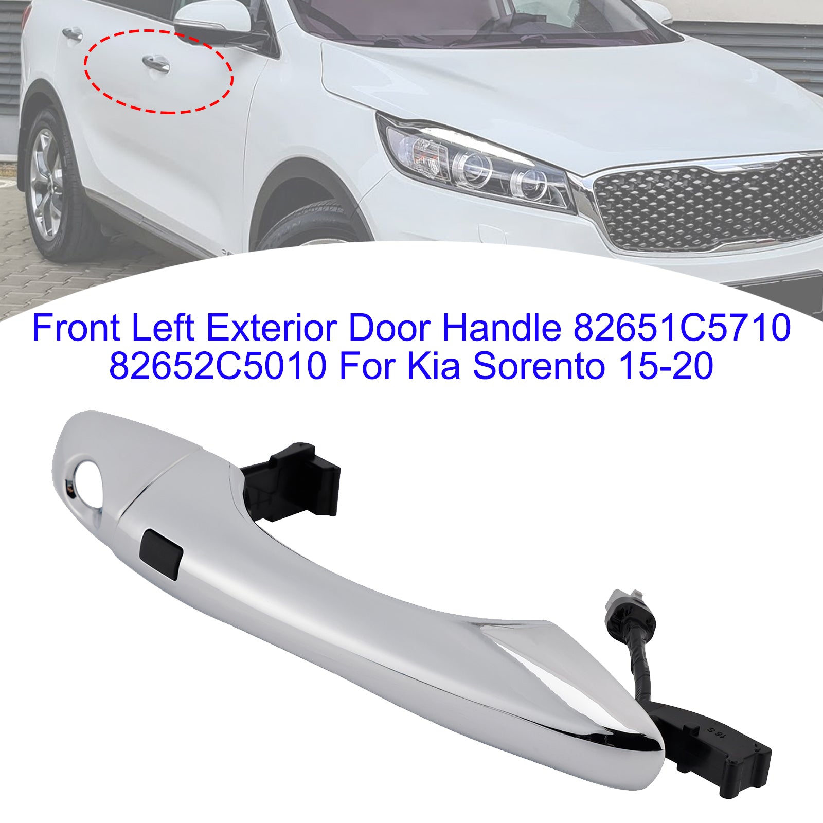 Front Left Exterior Door Handle With Holes 82651C5710 For Kia Sorento 15-20