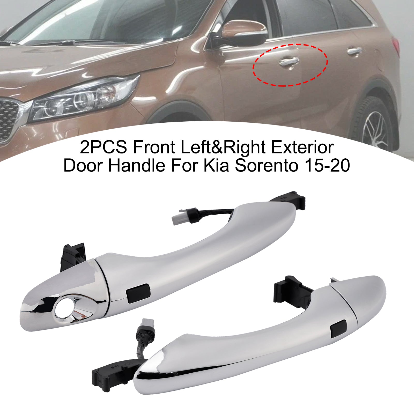 2PCS Front Left&Right Exterior Door Handle For Kia Sorento 2015-2020