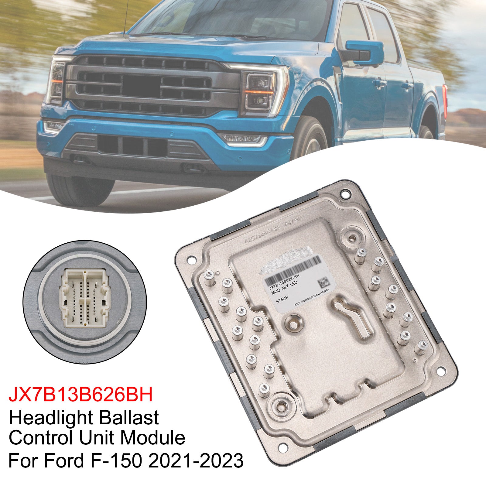 Headlight Ballast Control Unit Module JX7B13B626BH For Ford F-150 2021-2023