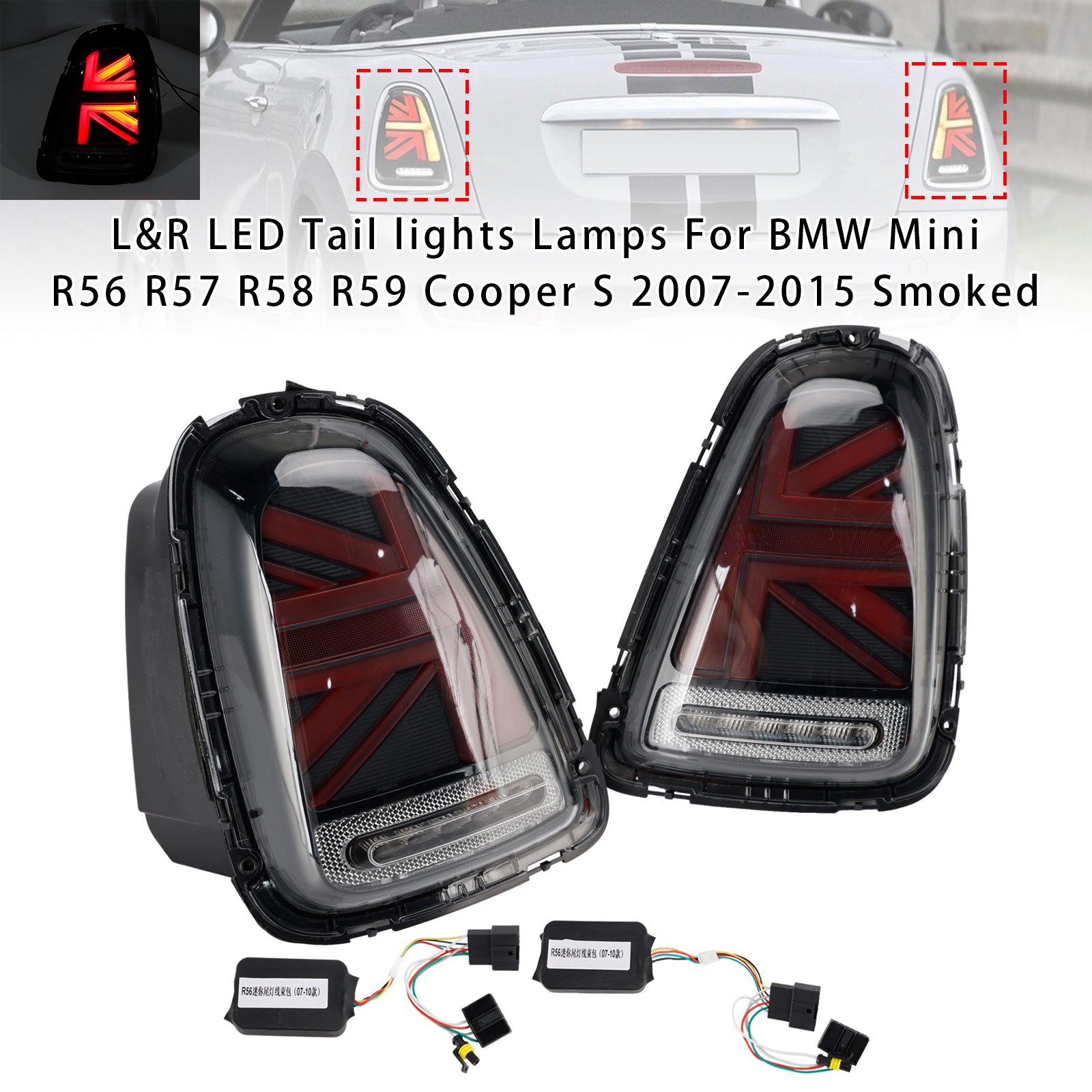L&R Led Tail Lights Lamps For Bmw Mini R56 R57 R58 R59 Cooper S 2007-2015 Smoked