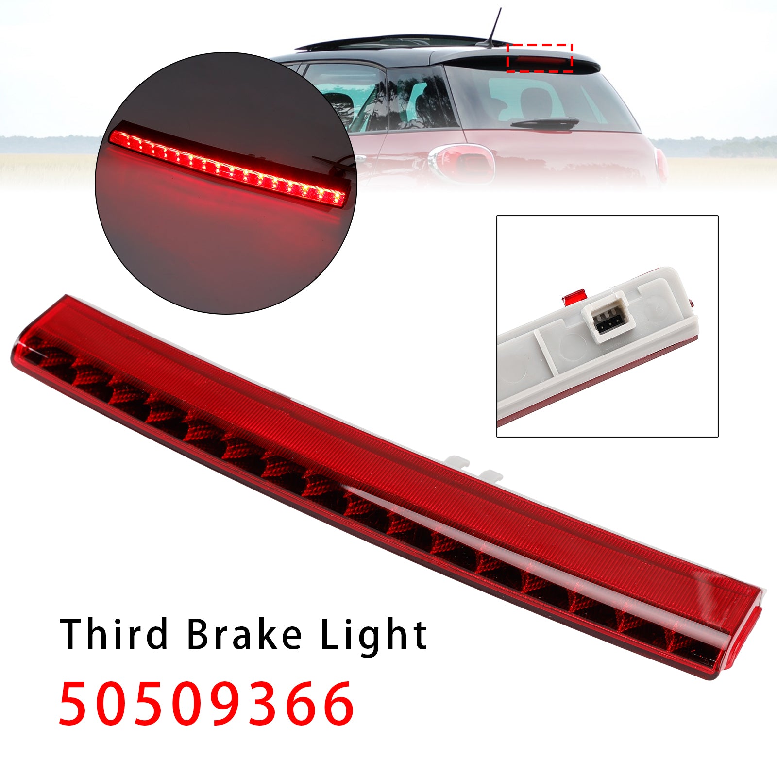 Red Rear Third Brake Light Center For Alfa Romeo Giulietta Fiat 500L 2012-2018
