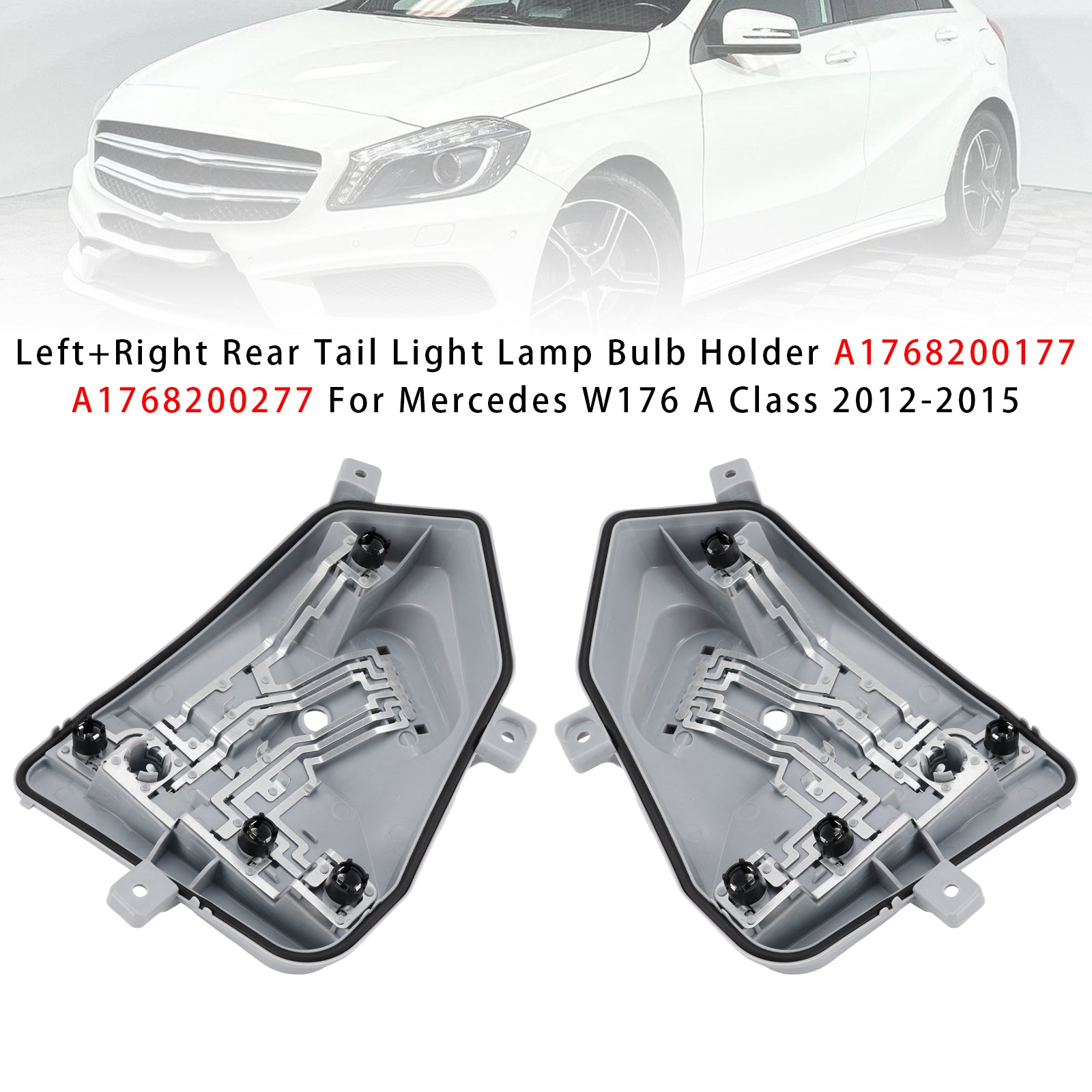 Left+Right Rear Tail Light Lamp Bulb Holder For Mercedes W176 A Class 2012-2015