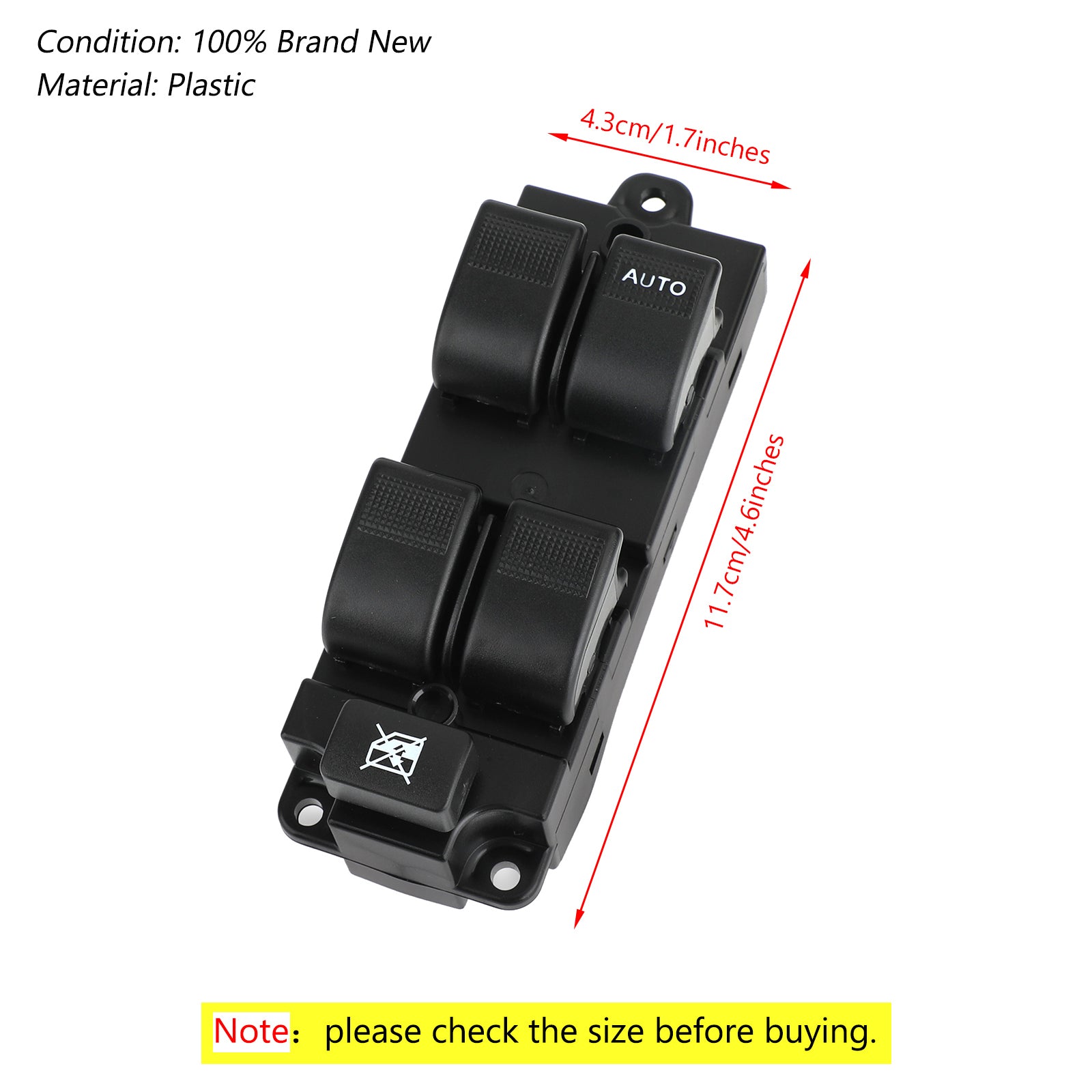 Master Driver Window Switch 10-Pin Fits For Ford Ranger 2006-2012
