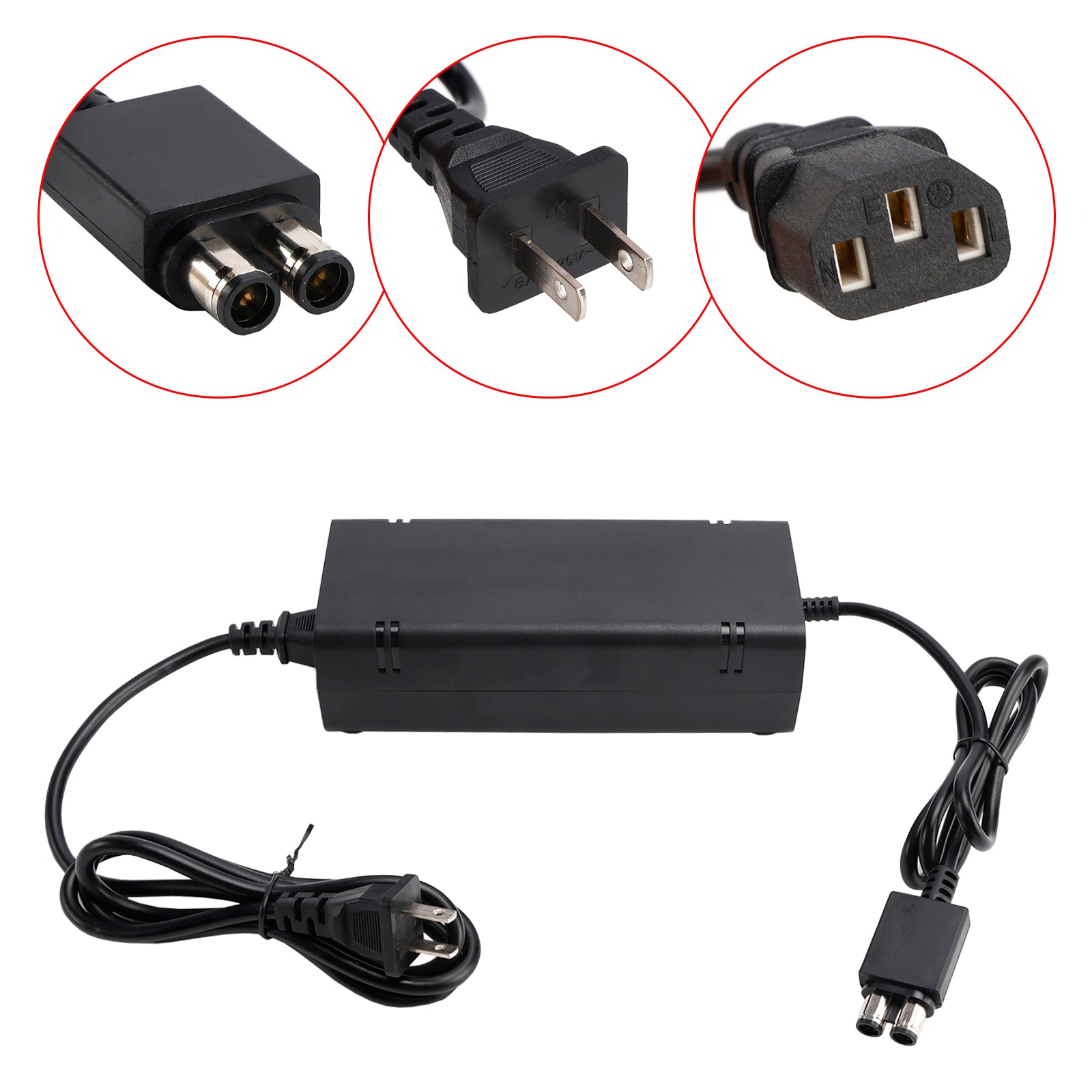 AC Adapter Brick Charger Power Supply Cord 115W Fit for Xbox 360 Slim US Plug