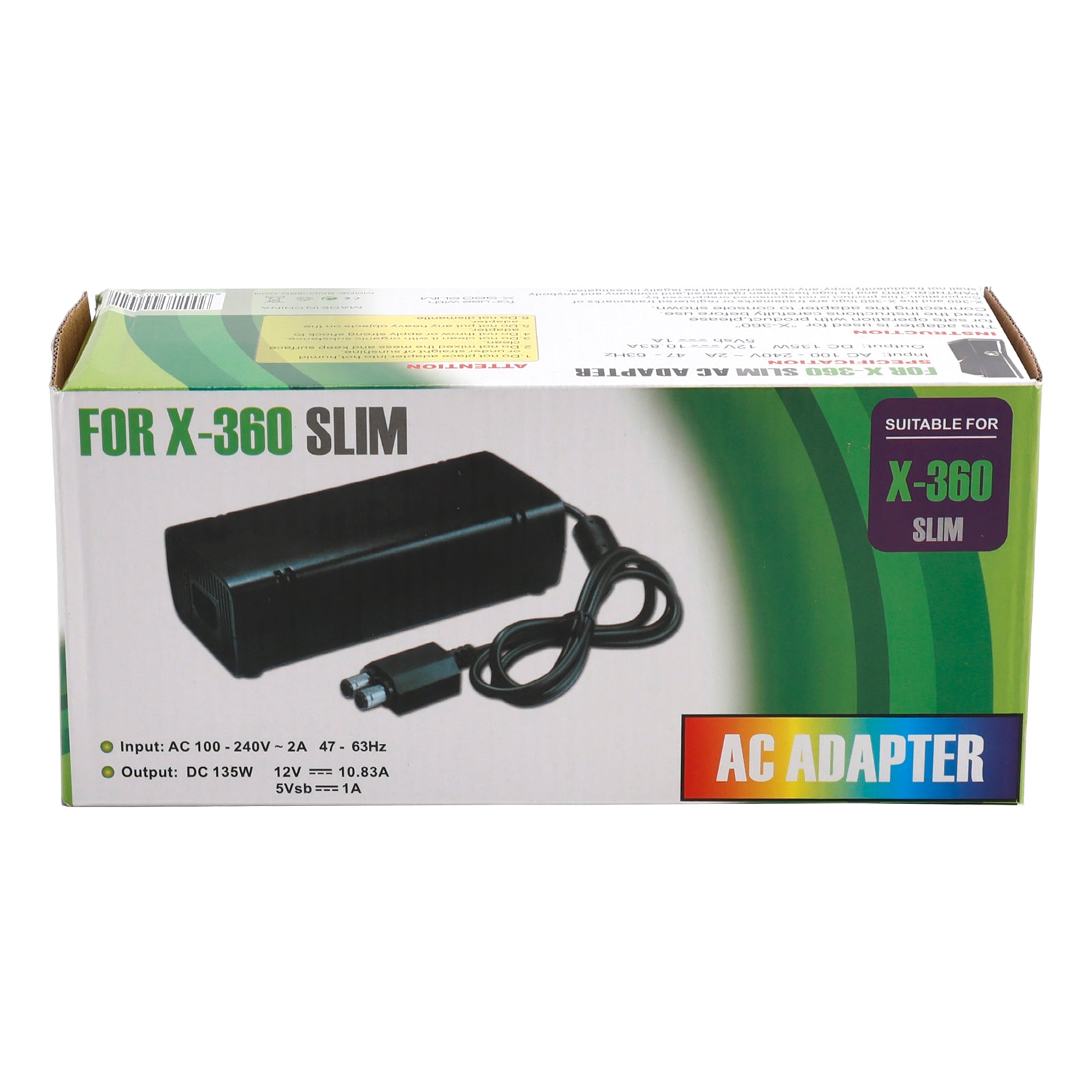 AC Adapter Brick Charger Power Supply Cord 115W Fit for Xbox 360 Slim US Plug