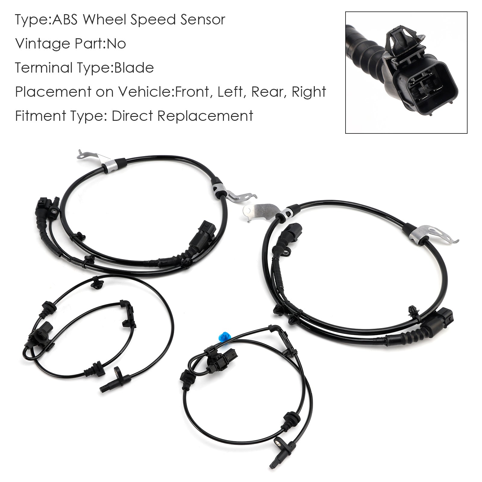 4Pcs Front & Rear Side ABS Wheel Speed Sensor For Honda CR-V 2017-2022