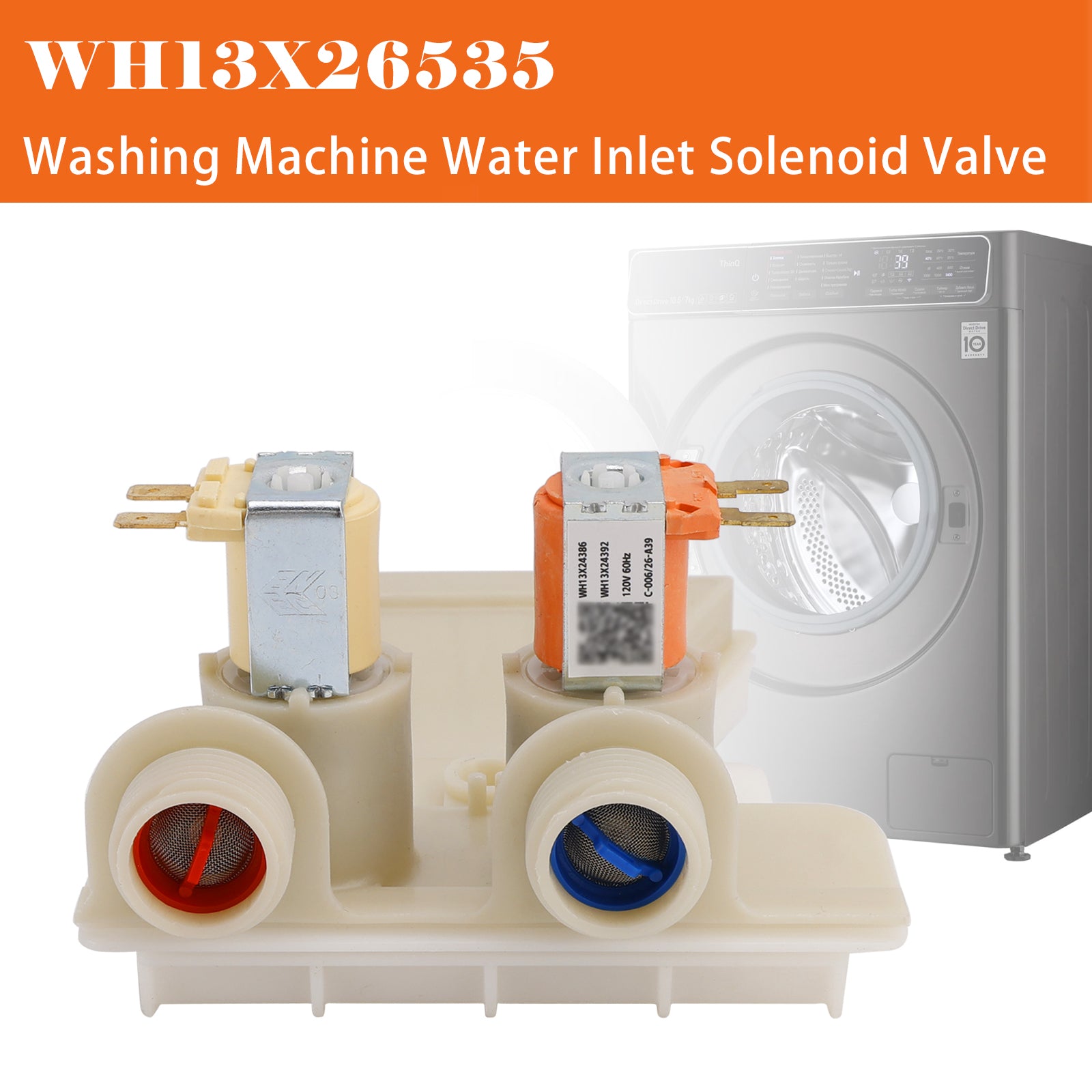 WH13X26535 For GE Washing Machine Water Inlet Solenoid Valve