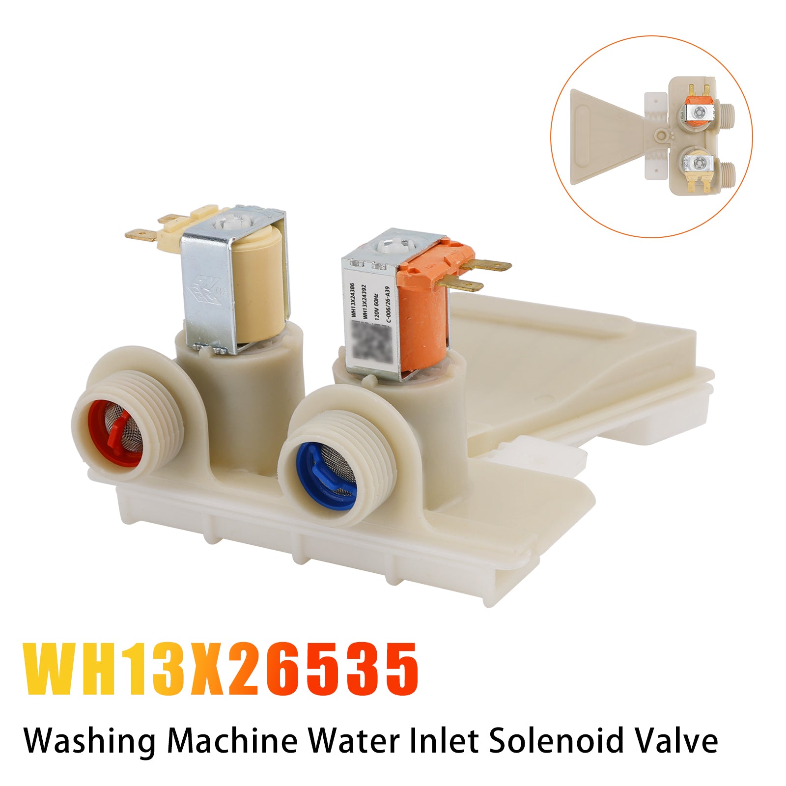 WH13X26535 For GE Washing Machine Water Inlet Solenoid Valve