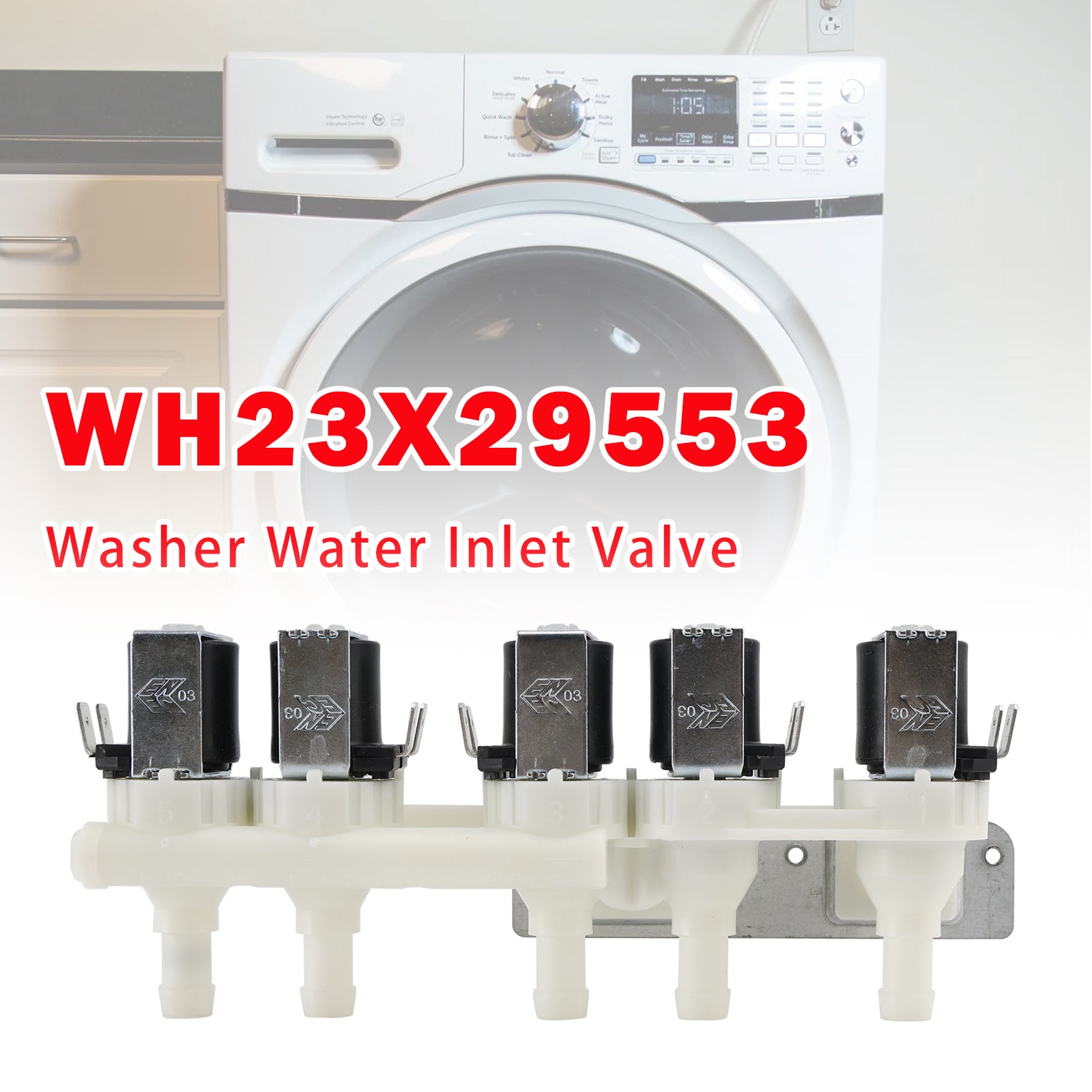 WH23X29553 Washer Water Solenoid Valve For GE Washing Machine
