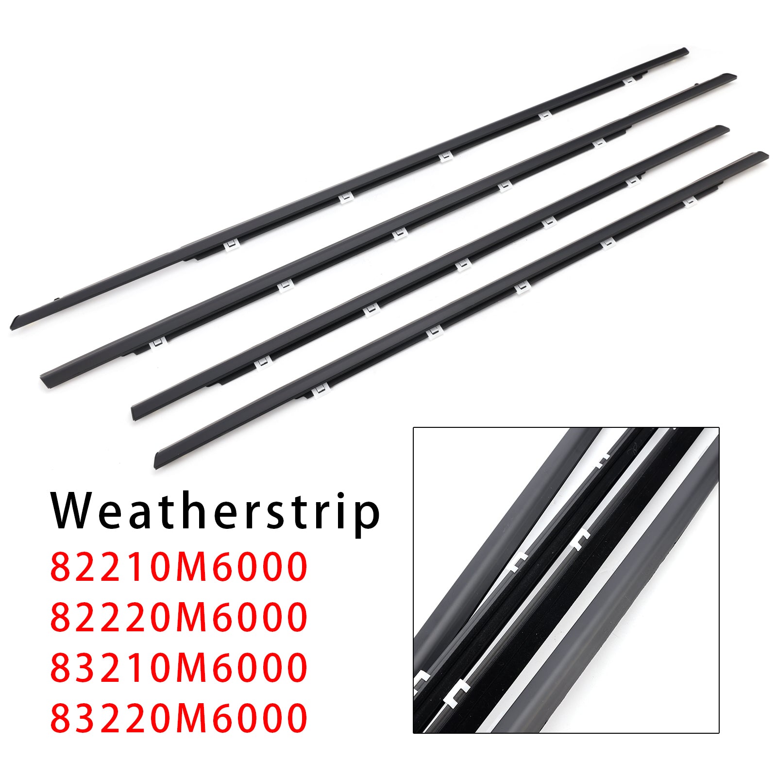 4Pcs Door Outside Weatherstrip Belt 82210M6000 For Kia K3 Forte Cerato 2019-2023