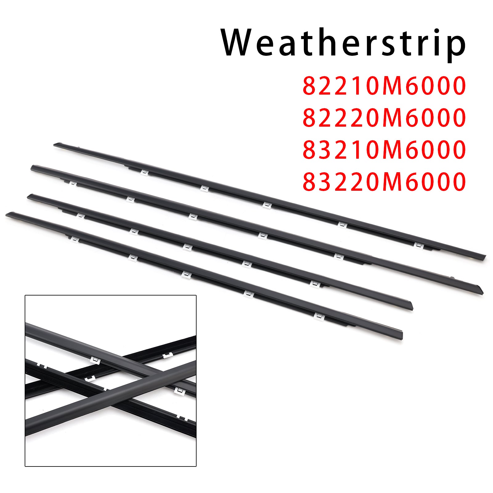 4Pcs Door Outside Weatherstrip Belt 82210M6000 For Kia K3 Forte Cerato 2019-2023