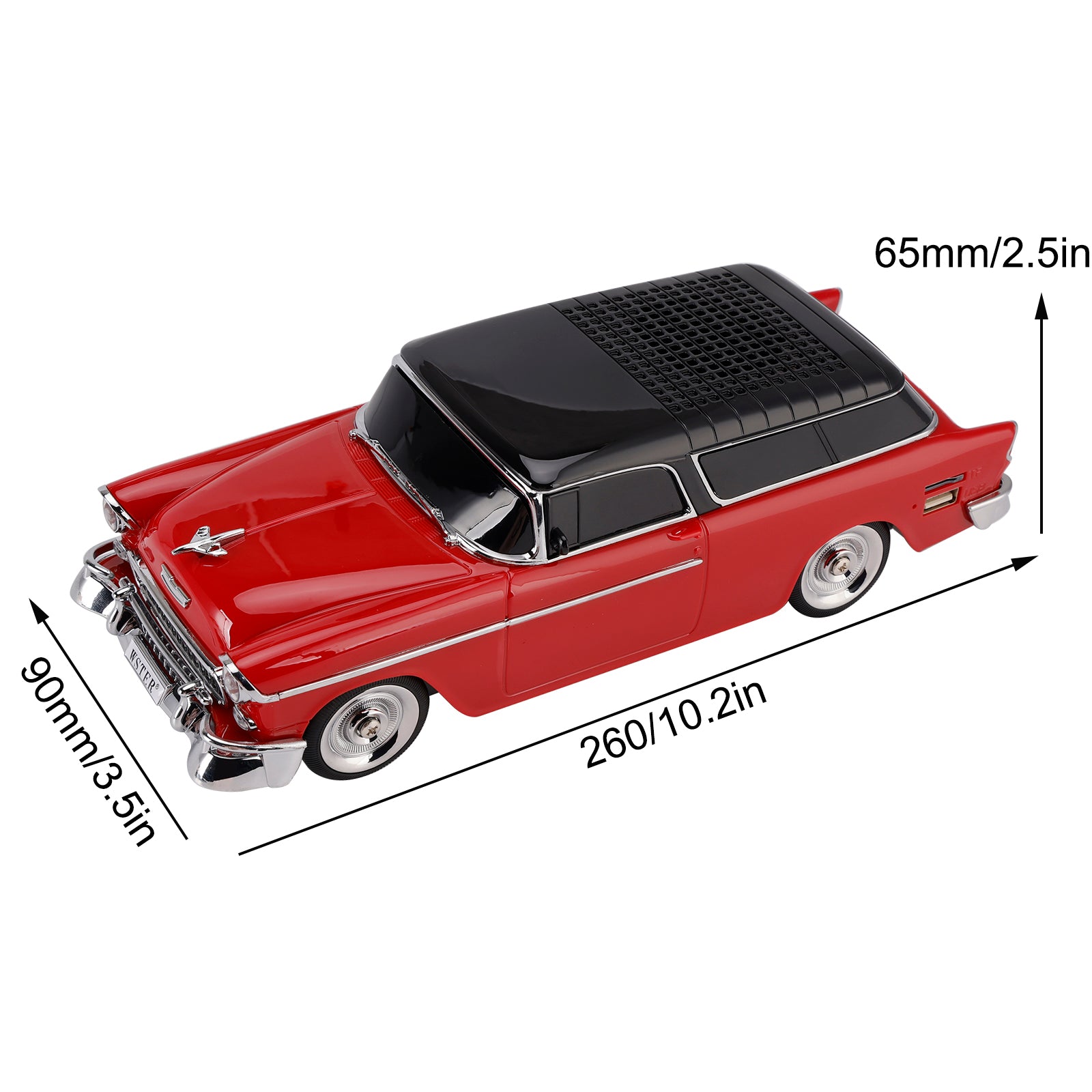 WS-1955 Bluetooth Replica Speaker Retro Speaker Car Design HD Sound TWS FM Radio